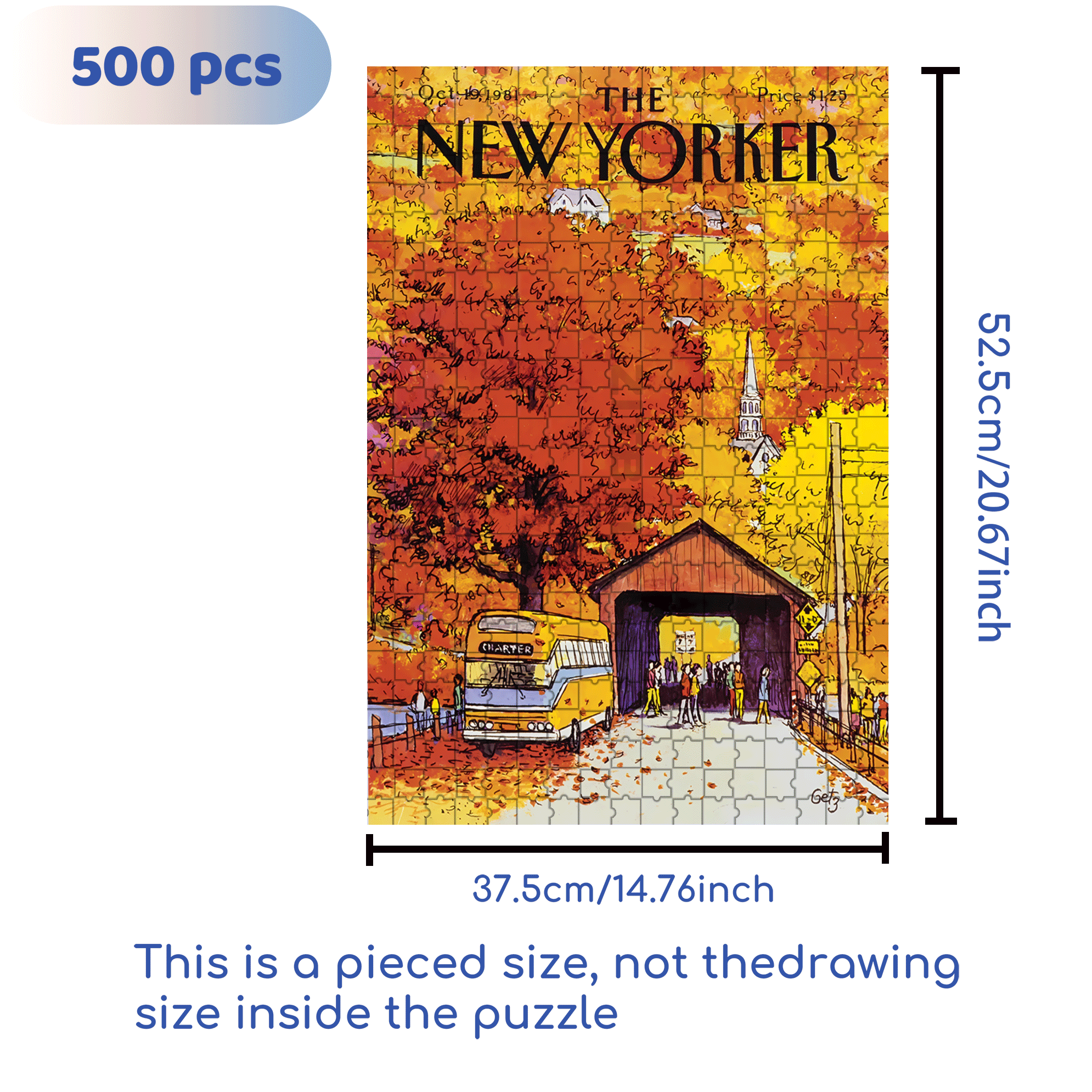Covered Bridge 500pcs/1000pcs Jigsaw Puzzle, Scratch-Resistant, Interactive Family Game & Brain-Boosting DIY Decor, Perfect for Halloween, Christmas & New Year Gifts, Family Puzzle Game