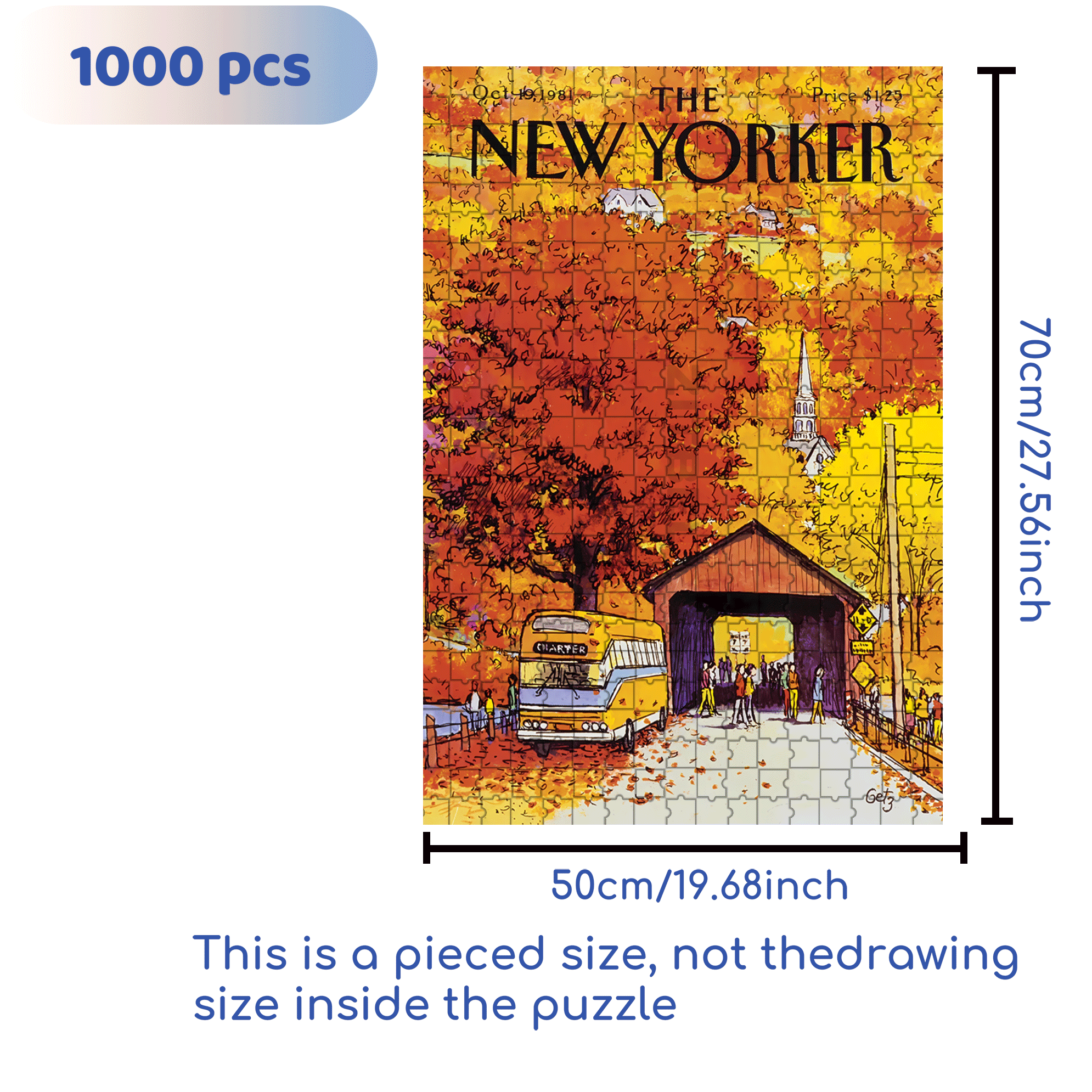 Covered Bridge 500pcs/1000pcs Jigsaw Puzzle, Scratch-Resistant, Interactive Family Game & Brain-Boosting DIY Decor, Perfect for Halloween, Christmas & New Year Gifts, Family Puzzle Game