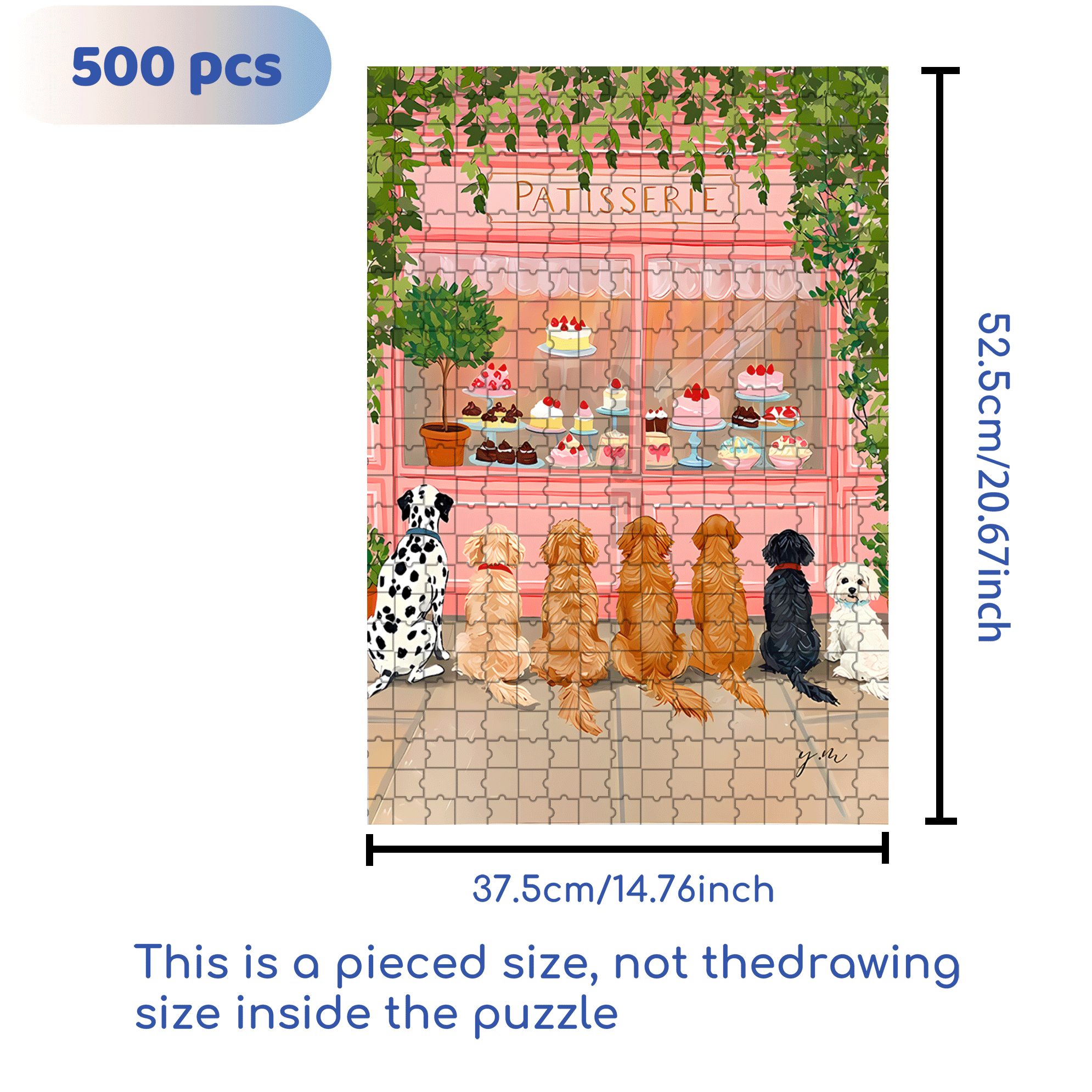 Cute Puppies Sitting 500pcs/1000pcs Jigsaw Puzzle, Scratch-Resistant, Interactive Family Game & Brain-Boosting DIY Decor, Perfect for Halloween, Christmas & New Year Gifts, Family Puzzle Game