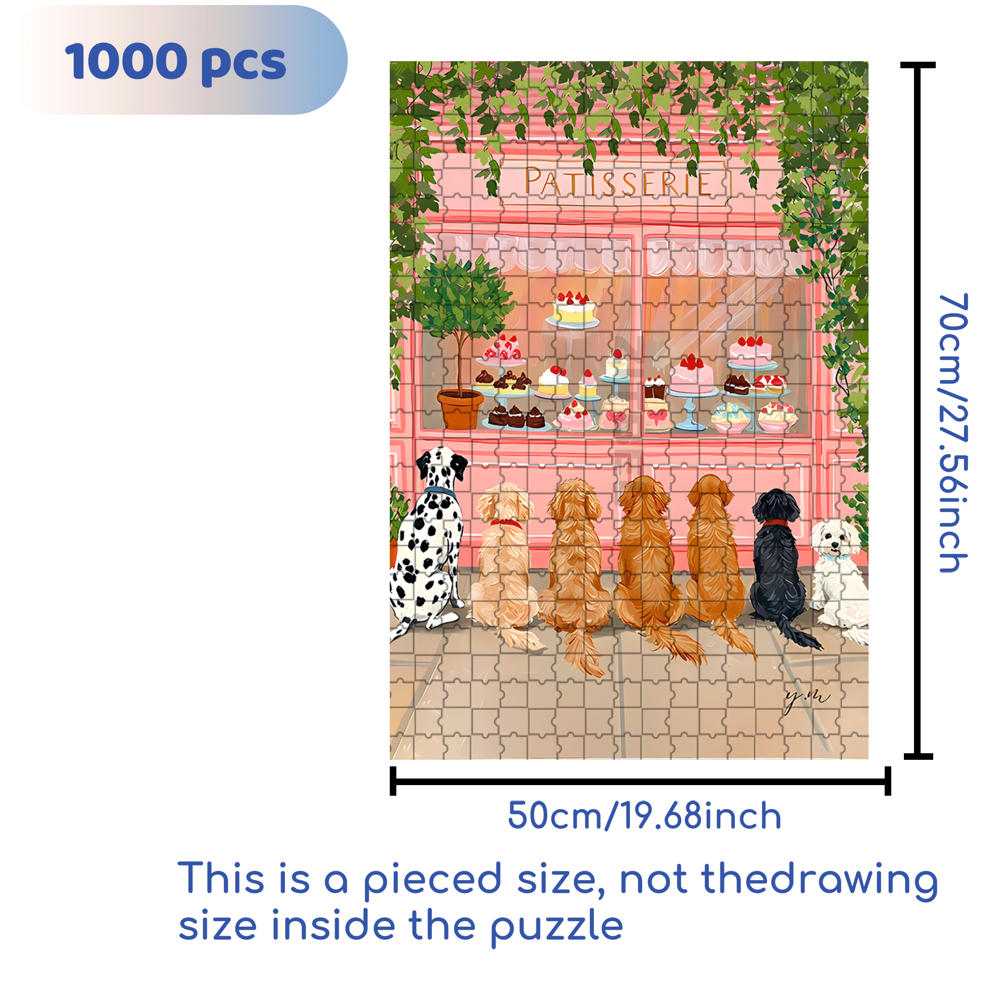 Cute Puppies Sitting 500pcs/1000pcs Jigsaw Puzzle, Scratch-Resistant, Interactive Family Game & Brain-Boosting DIY Decor, Perfect for Halloween, Christmas & New Year Gifts, Family Puzzle Game