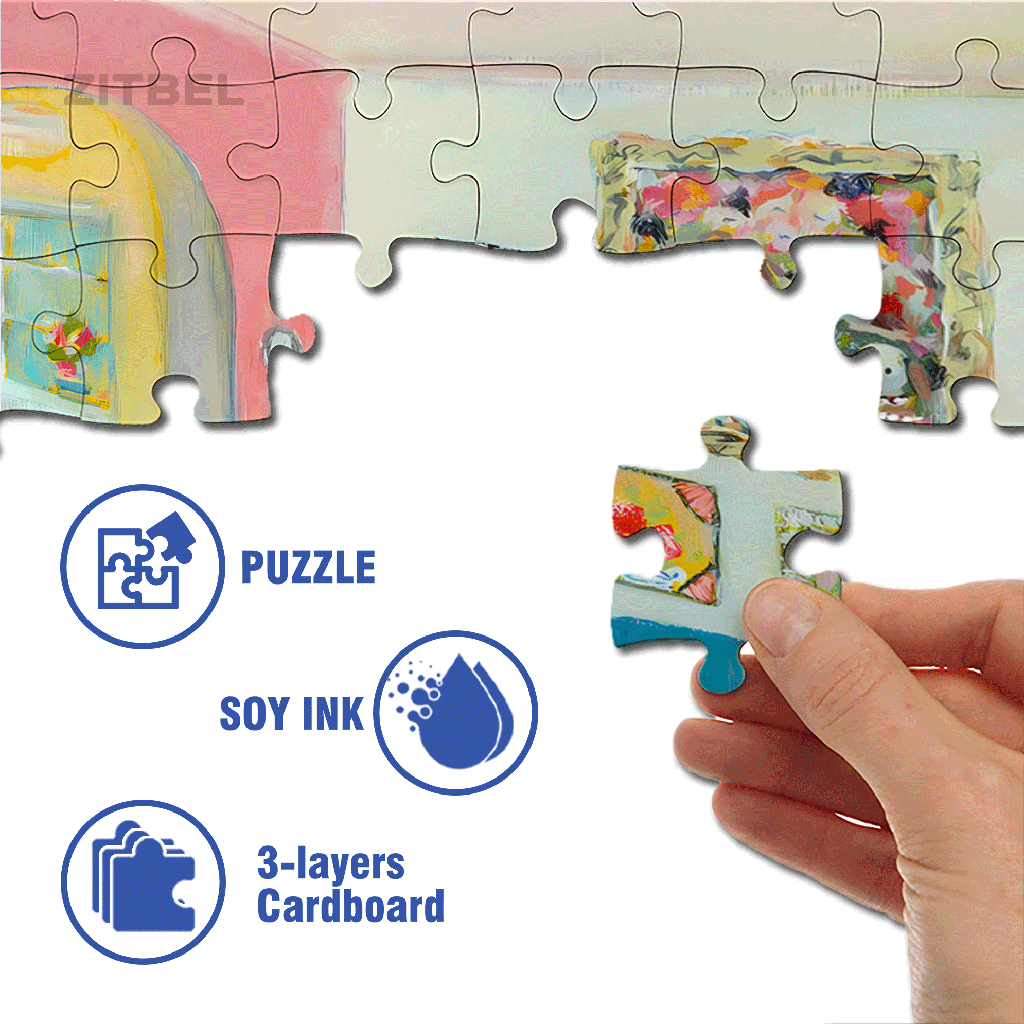 Ella's Art House 500pcs/1000pcs Jigsaw Puzzle, Scratch-Resistant, Interactive Family Game & Brain-Boosting DIY Decor, Perfect for Halloween, Christmas & New Year Gifts, Family Puzzle Game