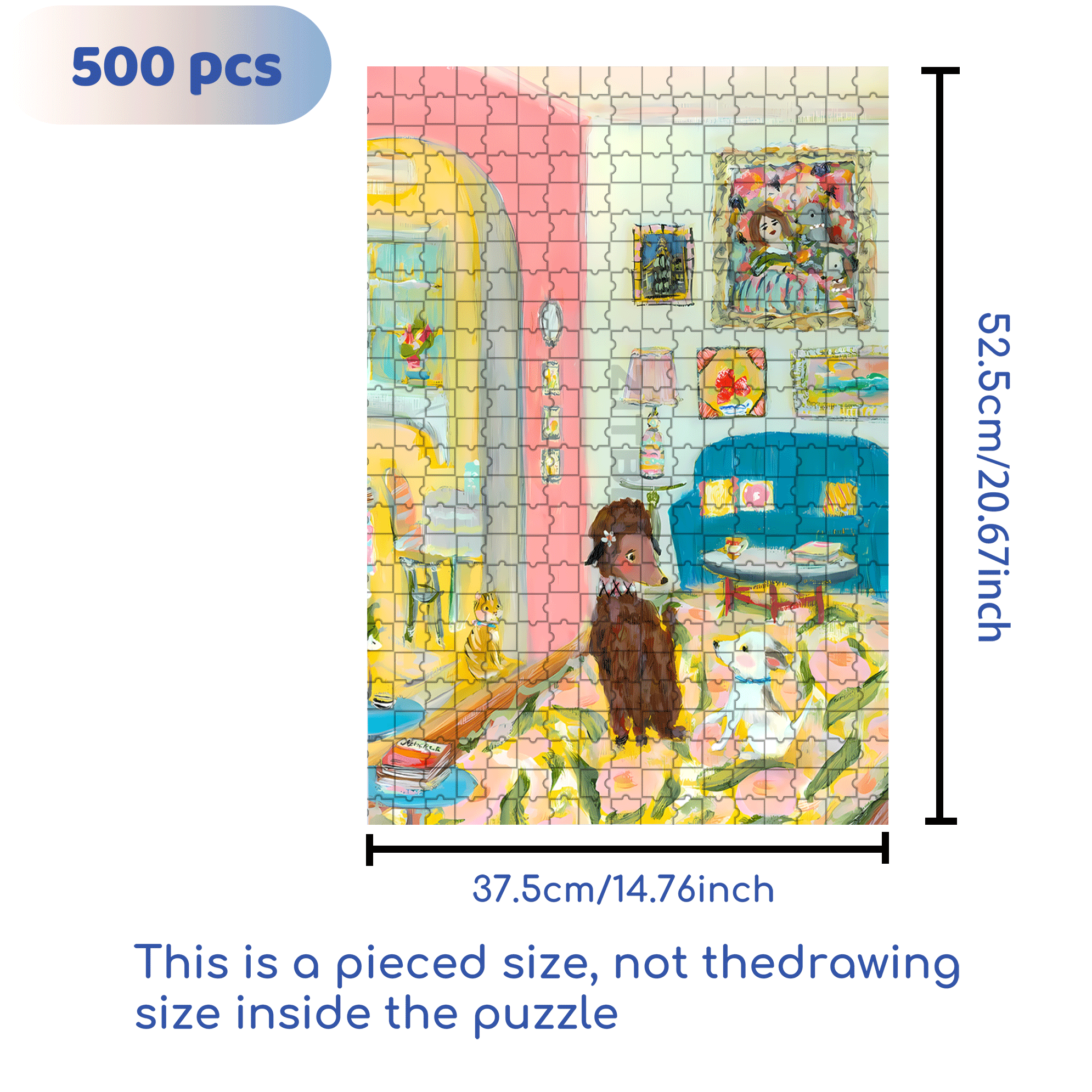 Ella's Art House 500pcs/1000pcs Jigsaw Puzzle, Scratch-Resistant, Interactive Family Game & Brain-Boosting DIY Decor, Perfect for Halloween, Christmas & New Year Gifts, Family Puzzle Game