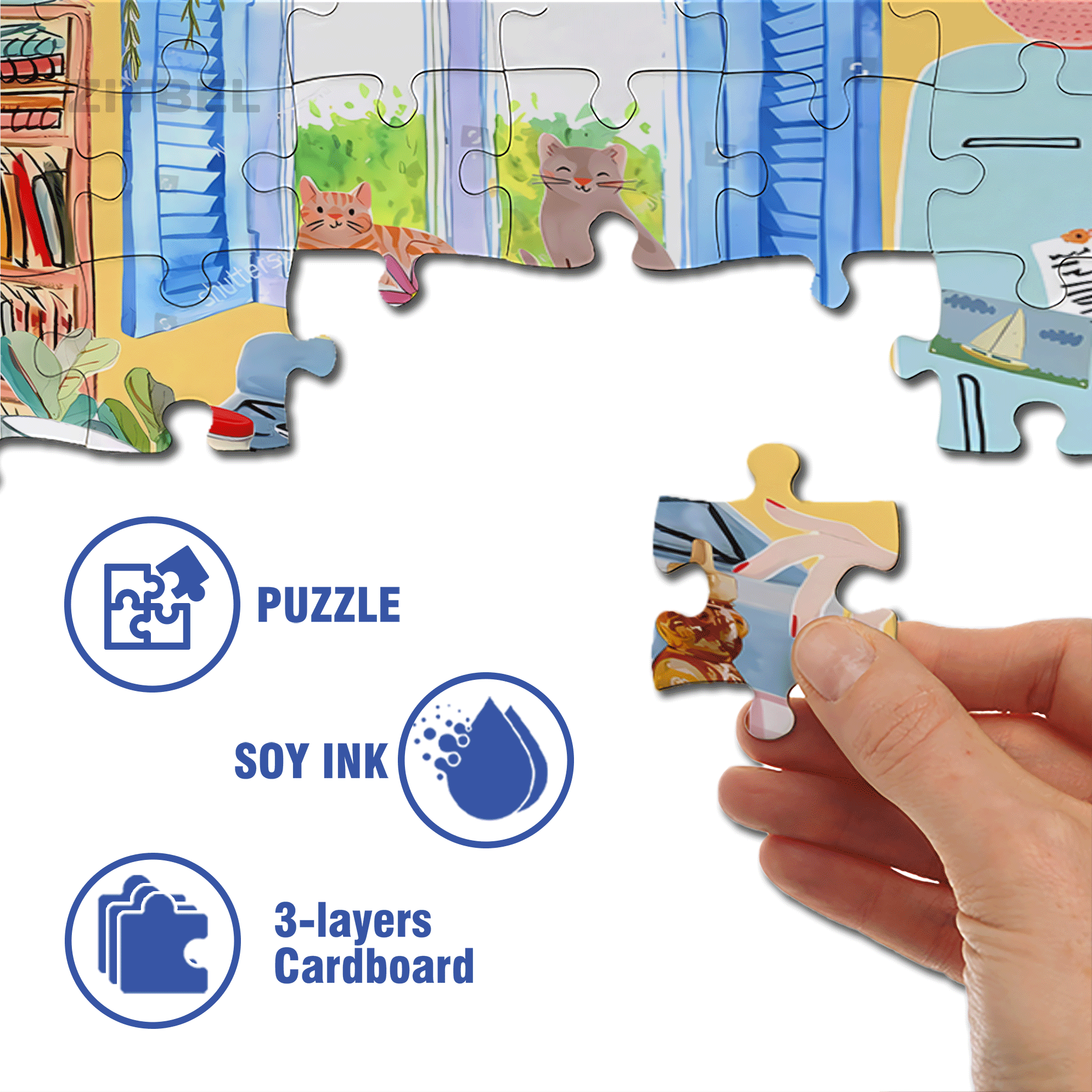 Energy Breakfast 500pcs/1000pcs Jigsaw Puzzle, Scratch-Resistant, Interactive Family Game & Brain-Boosting DIY Decor, Perfect for Halloween, Christmas & New Year Gifts, Family Puzzle Game