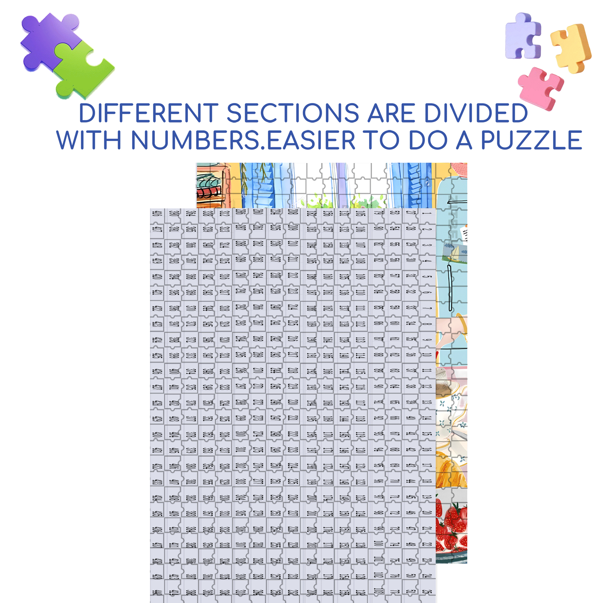 Energy Breakfast 500pcs/1000pcs Jigsaw Puzzle, Scratch-Resistant, Interactive Family Game & Brain-Boosting DIY Decor, Perfect for Halloween, Christmas & New Year Gifts, Family Puzzle Game
