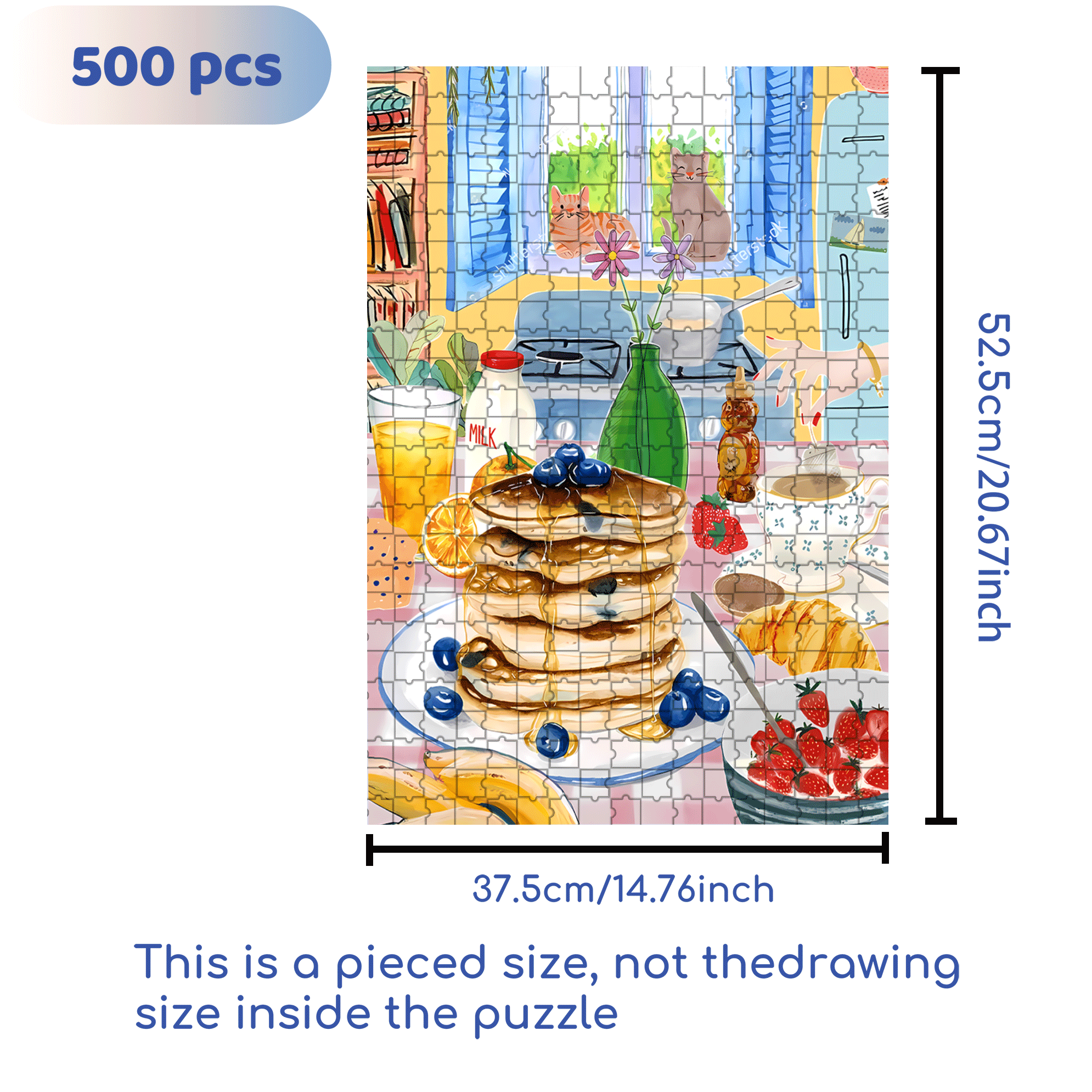 Energy Breakfast 500pcs/1000pcs Jigsaw Puzzle, Scratch-Resistant, Interactive Family Game & Brain-Boosting DIY Decor, Perfect for Halloween, Christmas & New Year Gifts, Family Puzzle Game