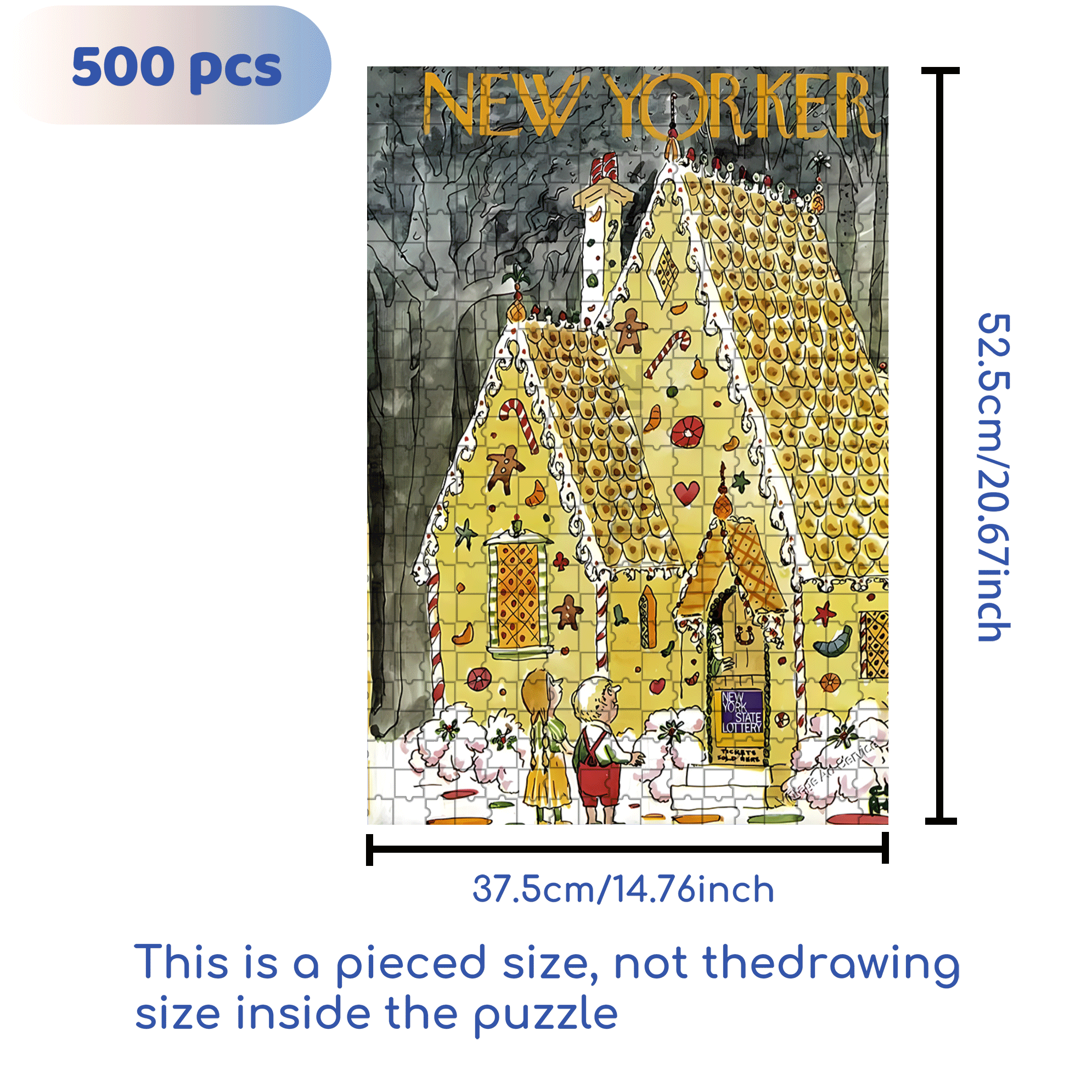 Giant Gingerbread House 500pcs/1000pcs Jigsaw Puzzle, Scratch-Resistant, Interactive Family Game & Brain-Boosting DIY Decor, Perfect for Halloween, Christmas & New Year Gifts, Family Puzzle Game