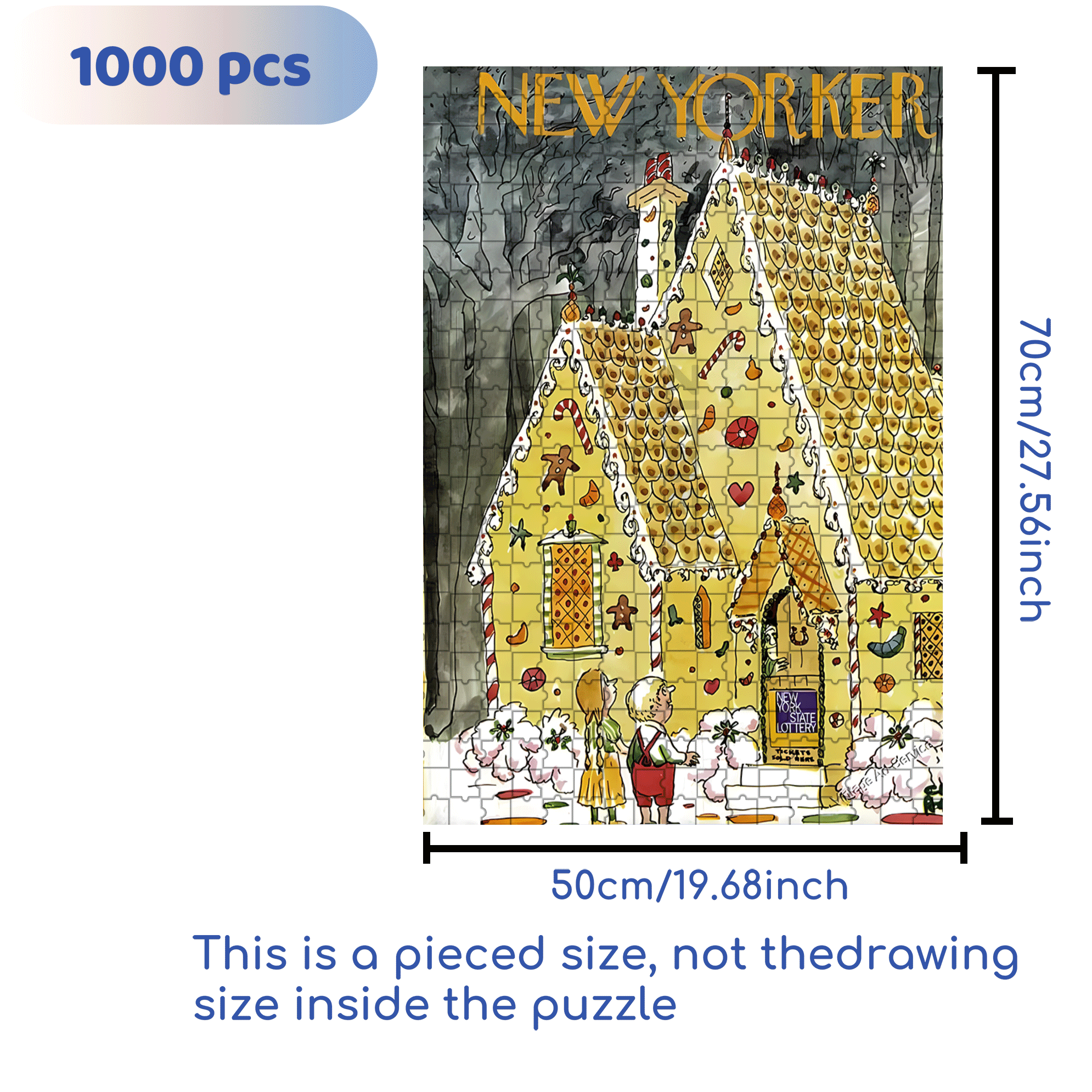 Giant Gingerbread House 500pcs/1000pcs Jigsaw Puzzle, Scratch-Resistant, Interactive Family Game & Brain-Boosting DIY Decor, Perfect for Halloween, Christmas & New Year Gifts, Family Puzzle Game