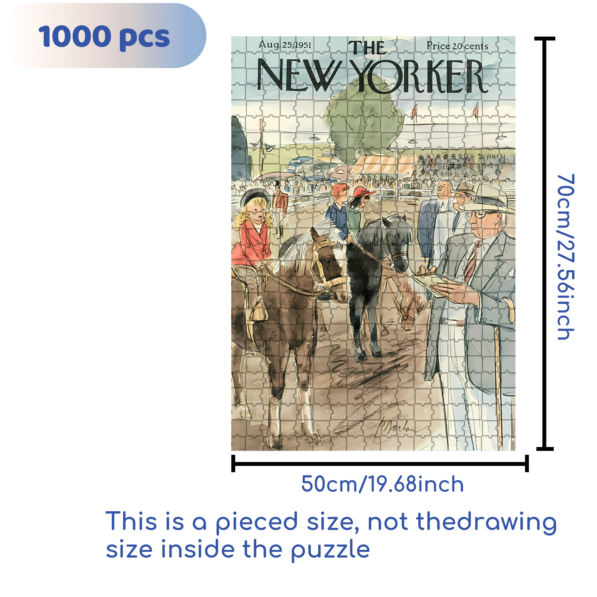 Horse Racing 500pcs/1000pcs Jigsaw Puzzle, Scratch-Resistant, Interactive Family Game & Brain-Boosting DIY Decor, Perfect for Halloween, Christmas & New Year Gifts, Family Puzzle Game