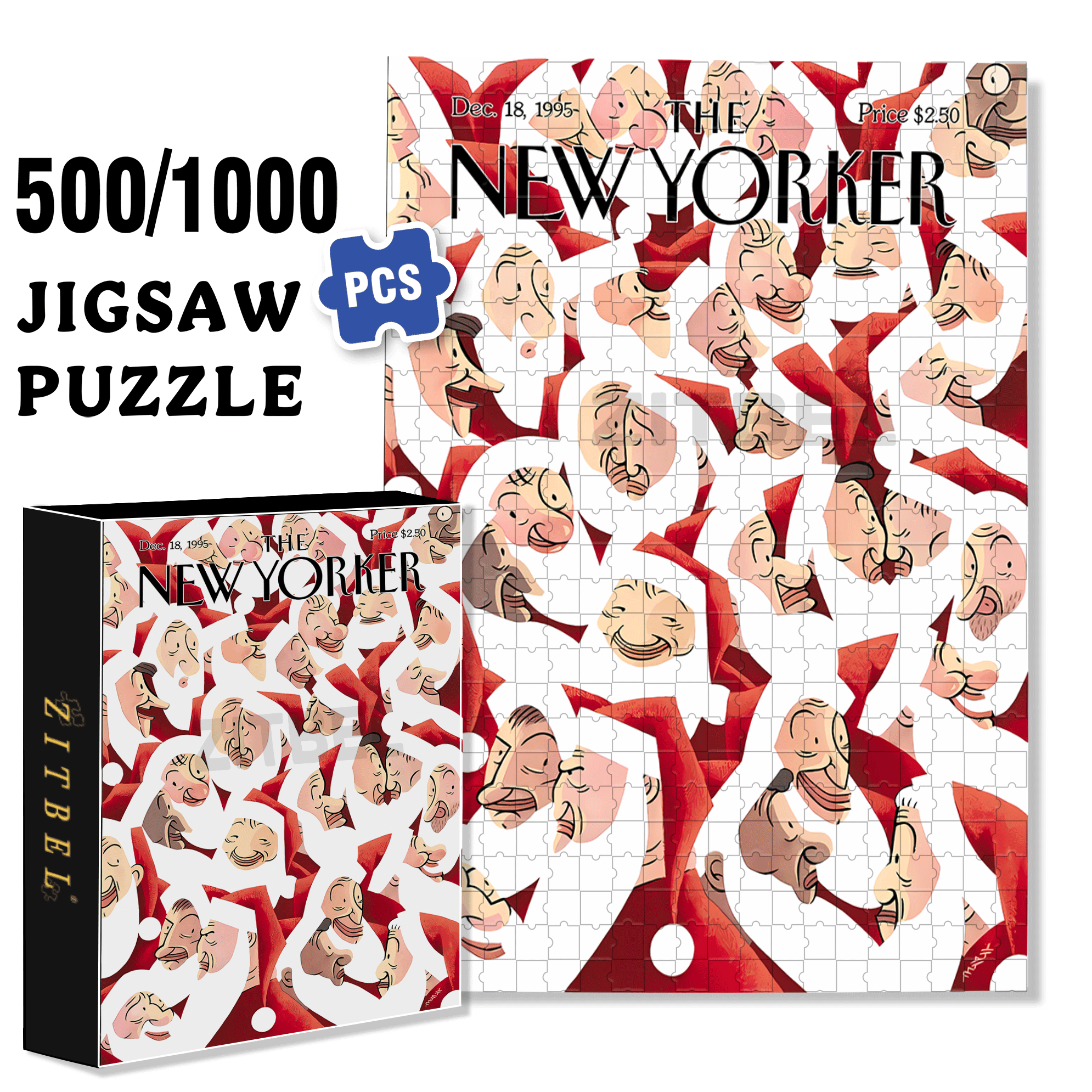 It's all Santa Claus. 500pcs/1000pcs Jigsaw Puzzle, Scratch-Resistant, Interactive Family Game & Brain-Boosting DIY Decor, Perfect for Halloween, Christmas & New Year Gifts, Family Puzzle Game