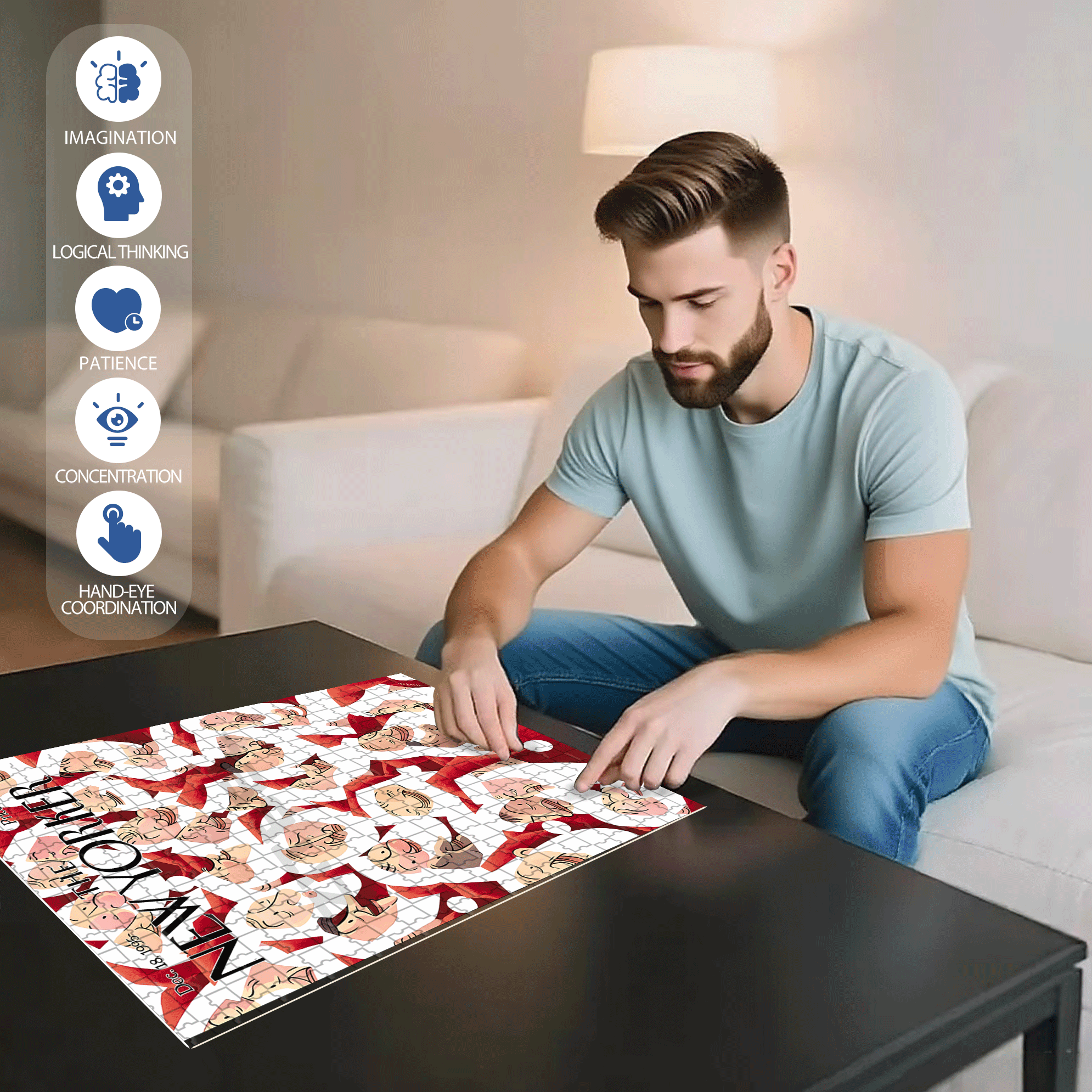 It's all Santa Claus. 500pcs/1000pcs Jigsaw Puzzle, Scratch-Resistant, Interactive Family Game & Brain-Boosting DIY Decor, Perfect for Halloween, Christmas & New Year Gifts, Family Puzzle Game