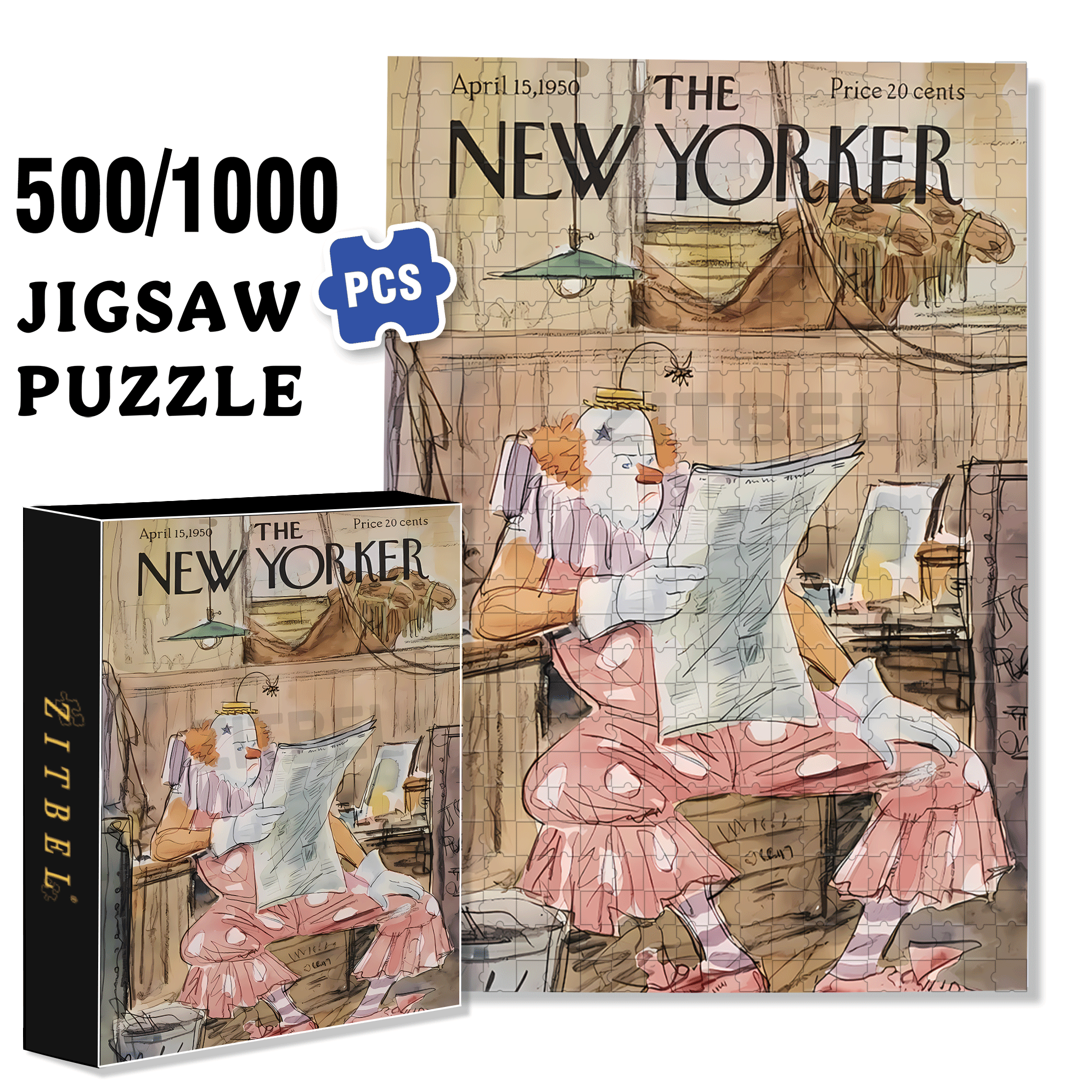 Joker Off Work 500pcs/1000pcs Jigsaw Puzzle, Scratch-Resistant, Interactive Family Game & Brain-Boosting DIY Decor, Perfect for Halloween, Christmas & New Year Gifts, Family Puzzle Game