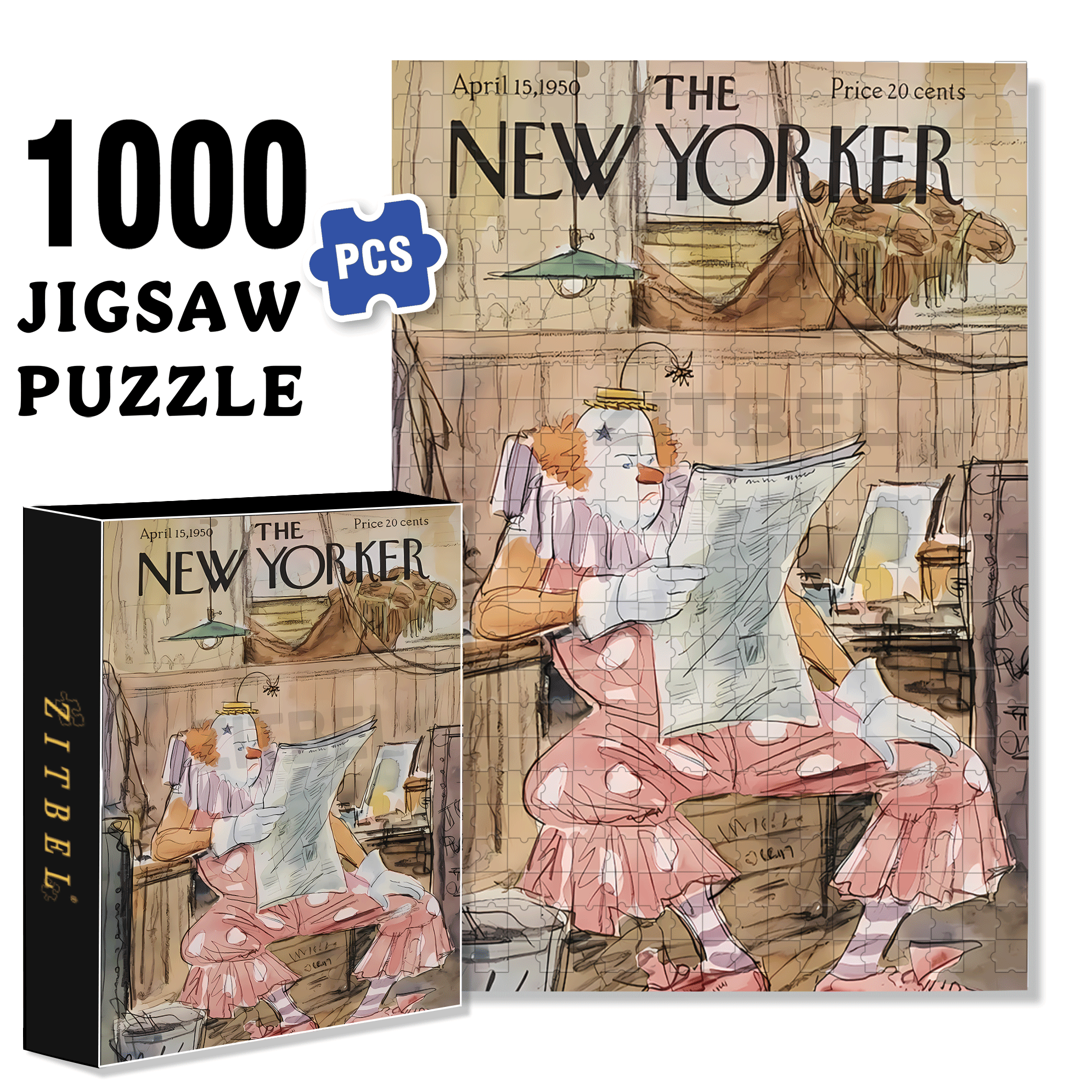 Joker Off Work 500pcs/1000pcs Jigsaw Puzzle, Scratch-Resistant, Interactive Family Game & Brain-Boosting DIY Decor, Perfect for Halloween, Christmas & New Year Gifts, Family Puzzle Game