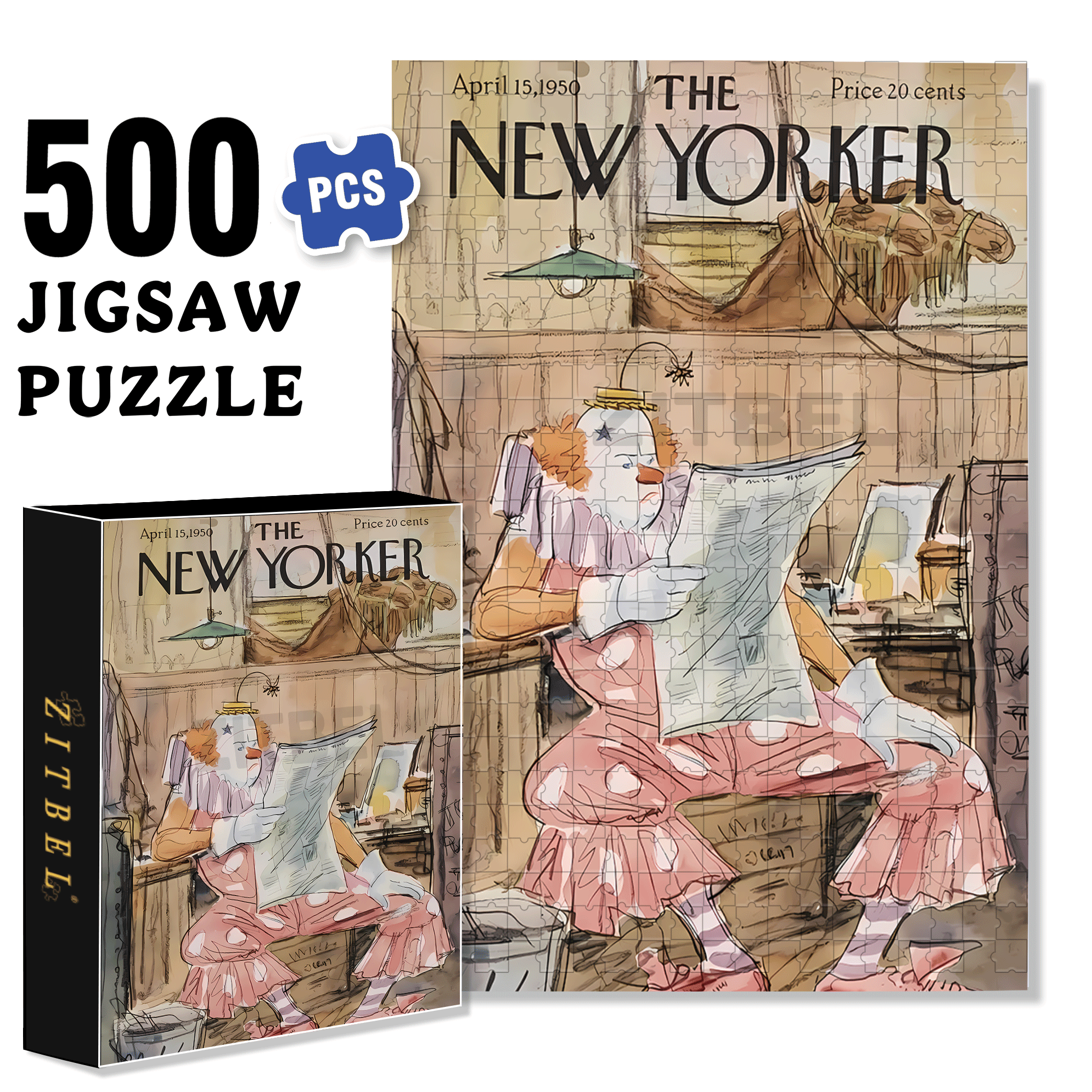 Joker Off Work 500pcs/1000pcs Jigsaw Puzzle, Scratch-Resistant, Interactive Family Game & Brain-Boosting DIY Decor, Perfect for Halloween, Christmas & New Year Gifts, Family Puzzle Game