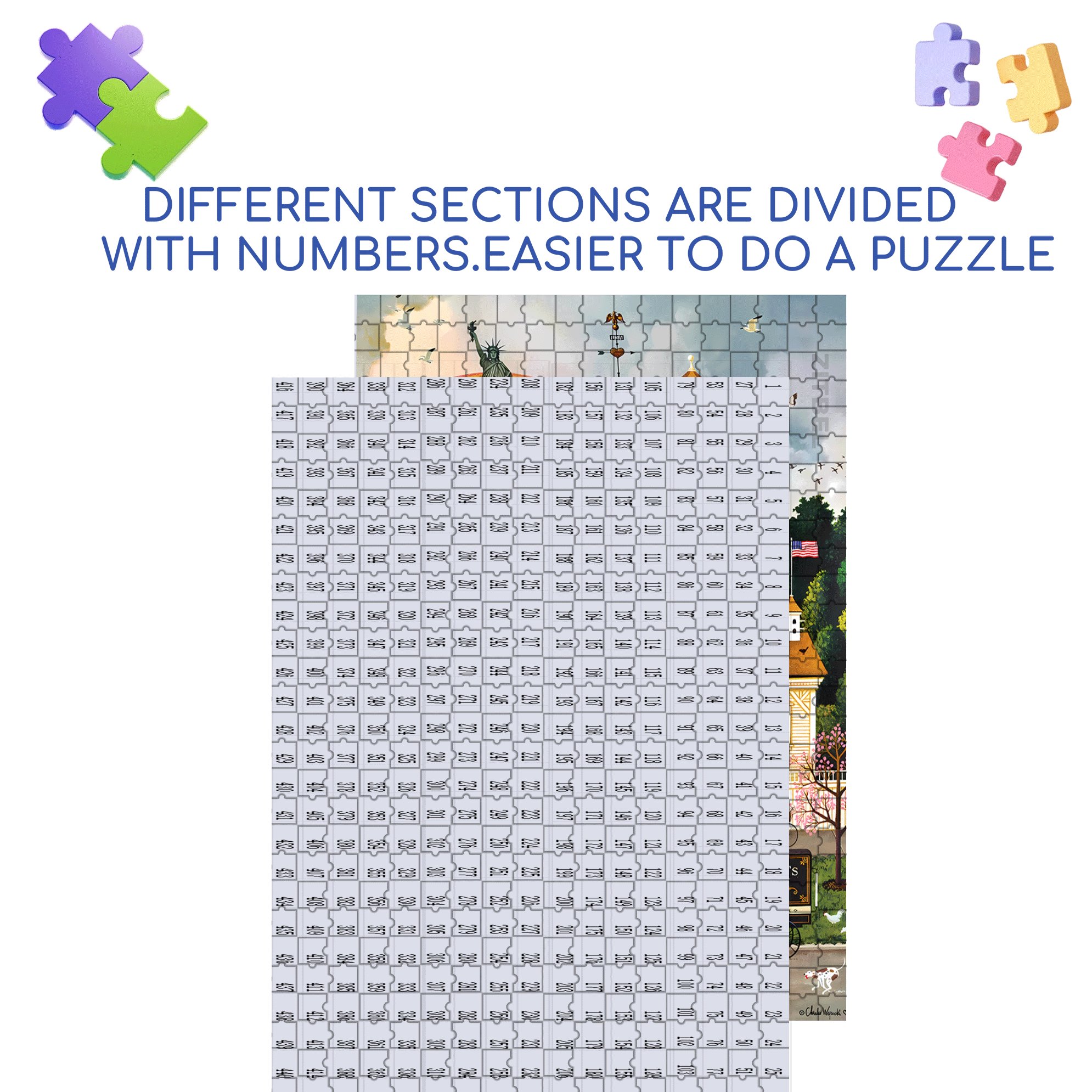 Lady Liberty's Independence Day  500pcs/1000pcs Jigsaw Puzzle, Scratch-Resistant, Interactive Family Game & Brain-Boosting DIY Decor, Perfect for Halloween, Christmas & New Year Gifts, Family Puzzle Game
