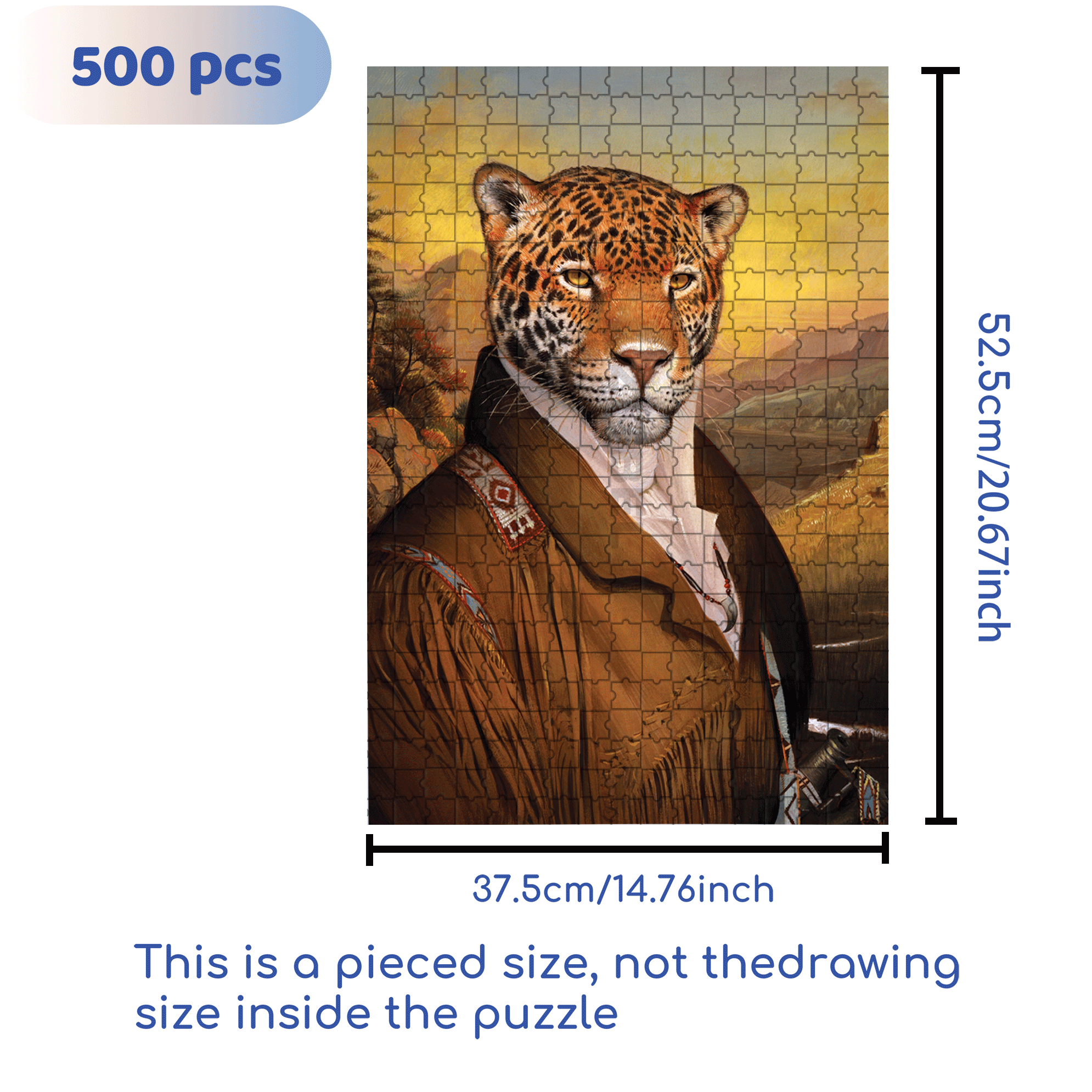 Mr. Leopard 500pcs/1000pcs Jigsaw Puzzle, Scratch-Resistant, Interactive Family Game & Brain-Boosting DIY Decor, Perfect for Halloween, Christmas & New Year Gifts, Family Puzzle Game