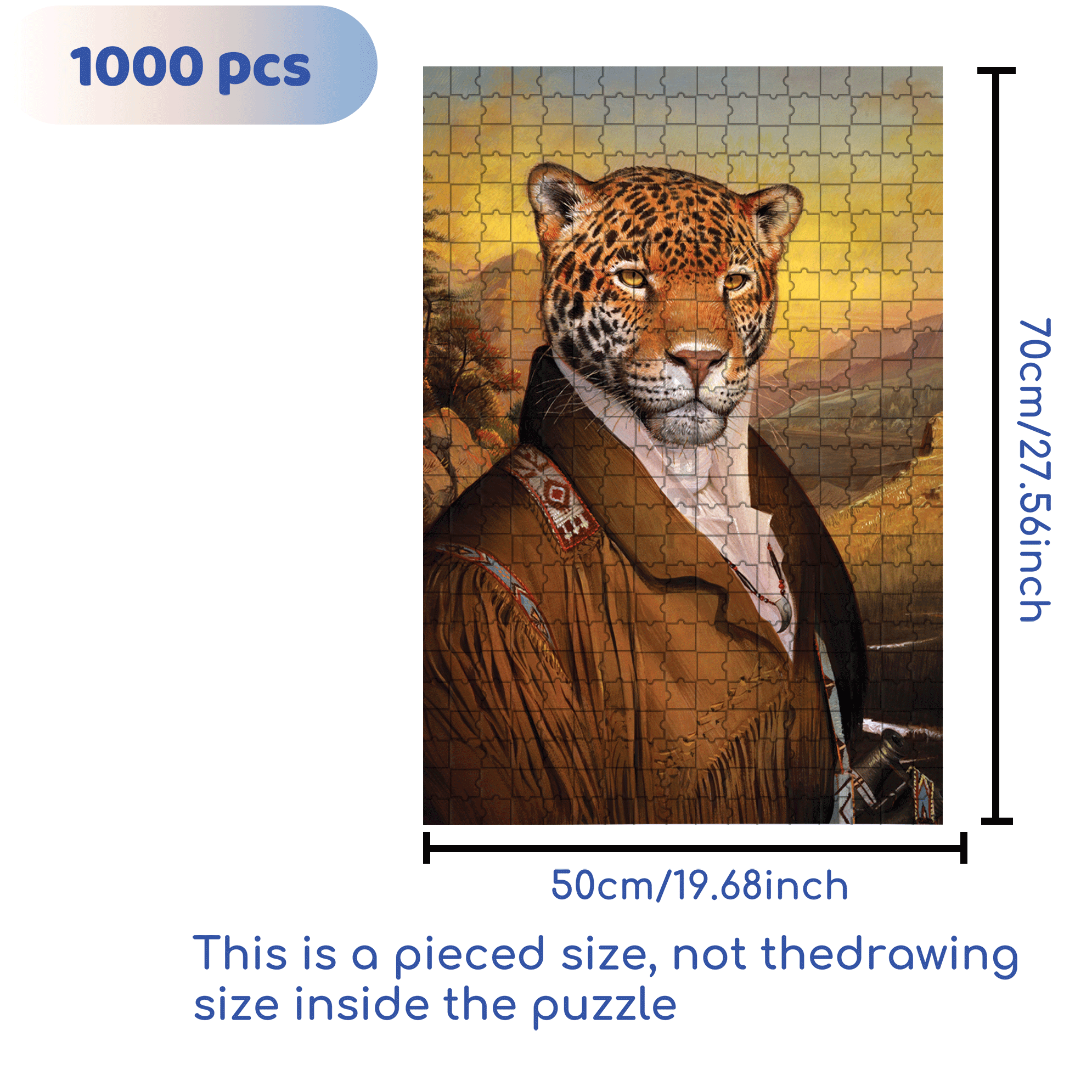 Mr. Leopard 500pcs/1000pcs Jigsaw Puzzle, Scratch-Resistant, Interactive Family Game & Brain-Boosting DIY Decor, Perfect for Halloween, Christmas & New Year Gifts, Family Puzzle Game