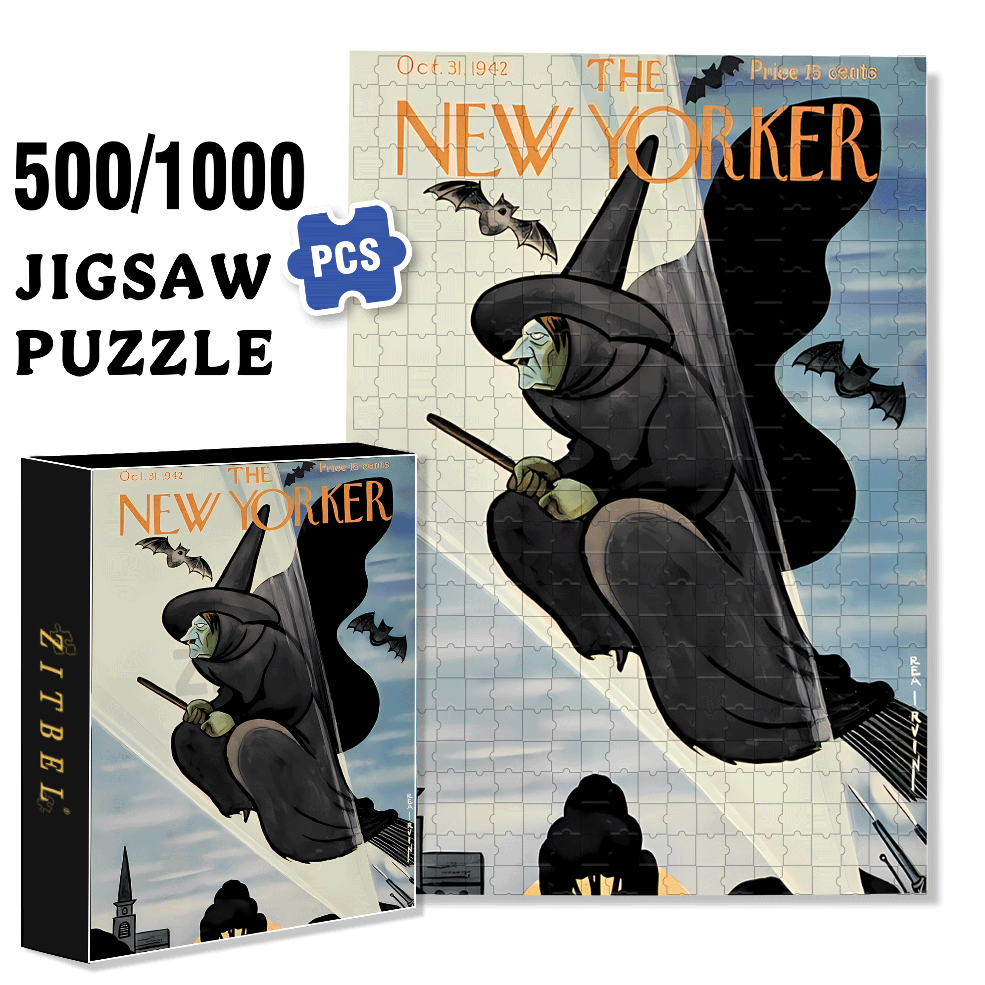 Prank 500pcs/1000pcs Jigsaw Puzzle, Scratch-Resistant, Interactive Family Game & Brain-Boosting DIY Decor, Perfect for Halloween, Christmas & New Year Gifts, Family Puzzle Game