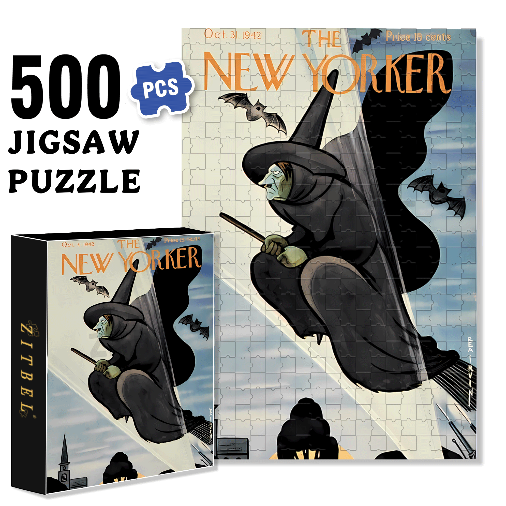 Prank 500pcs/1000pcs Jigsaw Puzzle, Scratch-Resistant, Interactive Family Game & Brain-Boosting DIY Decor, Perfect for Halloween, Christmas & New Year Gifts, Family Puzzle Game