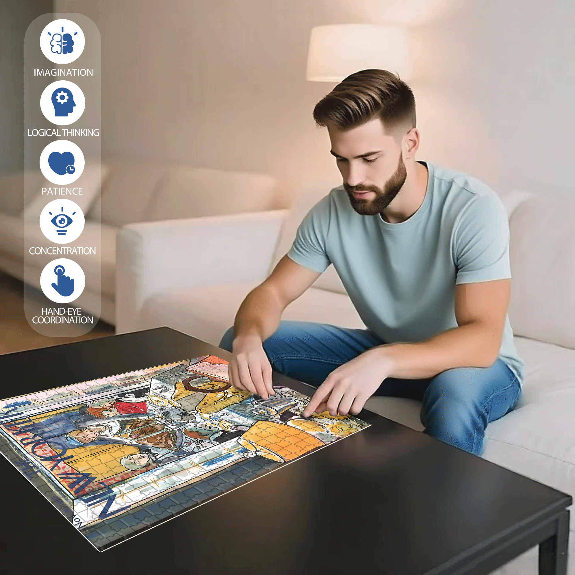 Roast Turkey 500pcs/1000pcs Jigsaw Puzzle, Scratch-Resistant, Interactive Family Game & Brain-Boosting DIY Decor, Perfect for Halloween, Christmas & New Year Gifts, Family Puzzle Game