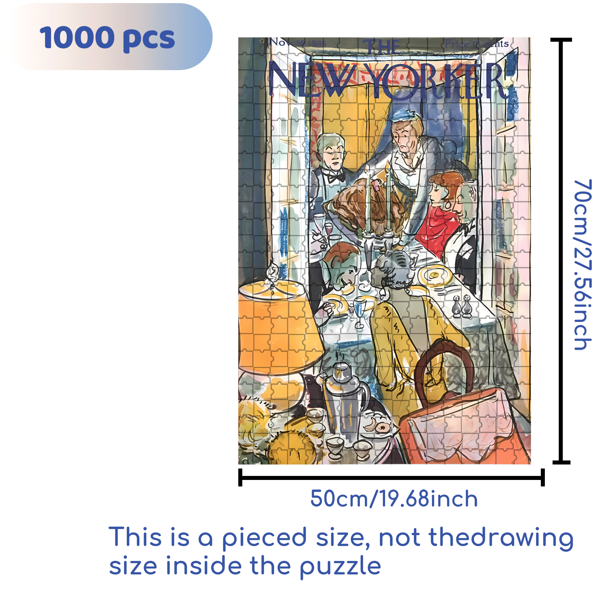 Roast Turkey 500pcs/1000pcs Jigsaw Puzzle, Scratch-Resistant, Interactive Family Game & Brain-Boosting DIY Decor, Perfect for Halloween, Christmas & New Year Gifts, Family Puzzle Game