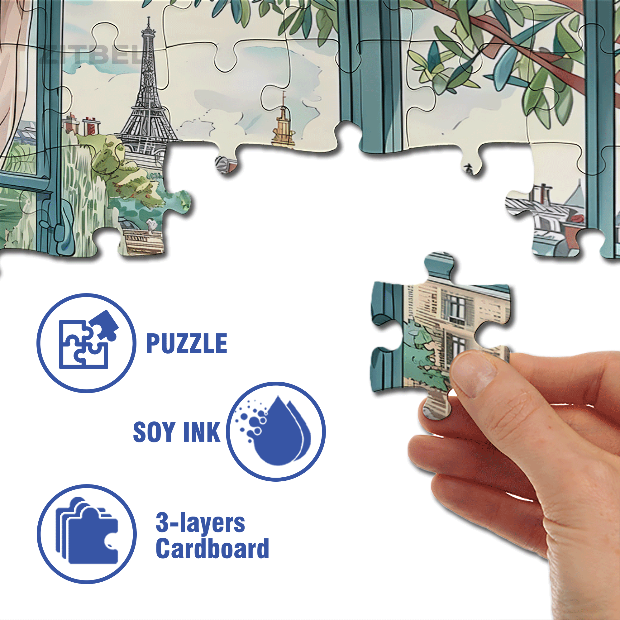 Romantic Atmosphere 500pcs/1000pcs Jigsaw Puzzle, Scratch-Resistant, Interactive Family Game & Brain-Boosting DIY Decor, Perfect for Halloween, Christmas & New Year Gifts, Family Puzzle Game
