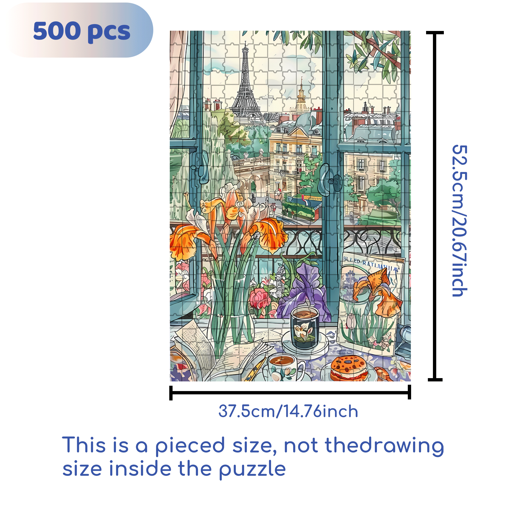 Romantic Atmosphere 500pcs/1000pcs Jigsaw Puzzle, Scratch-Resistant, Interactive Family Game & Brain-Boosting DIY Decor, Perfect for Halloween, Christmas & New Year Gifts, Family Puzzle Game