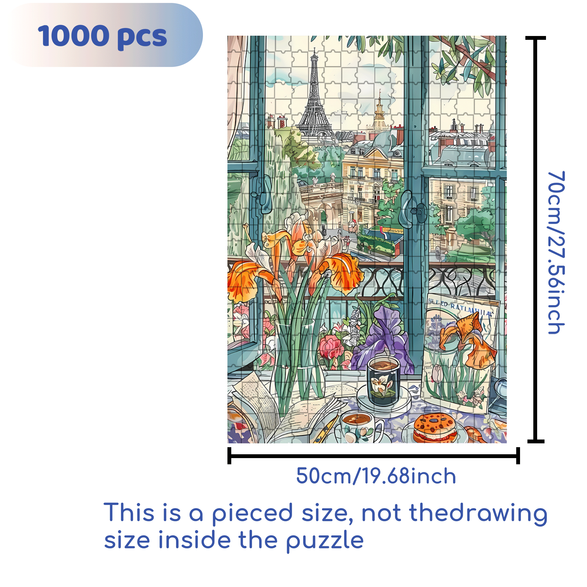 Romantic Atmosphere 500pcs/1000pcs Jigsaw Puzzle, Scratch-Resistant, Interactive Family Game & Brain-Boosting DIY Decor, Perfect for Halloween, Christmas & New Year Gifts, Family Puzzle Game