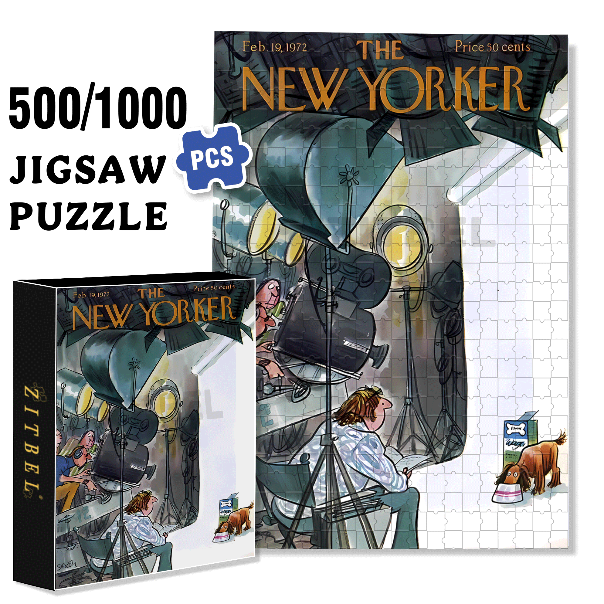 Shooting An Advertisement 500pcs/1000pcs Jigsaw Puzzle, Scratch-Resistant, Interactive Family Game & Brain-Boosting DIY Decor, Perfect for Halloween, Christmas & New Year Gifts, Family Puzzle Game