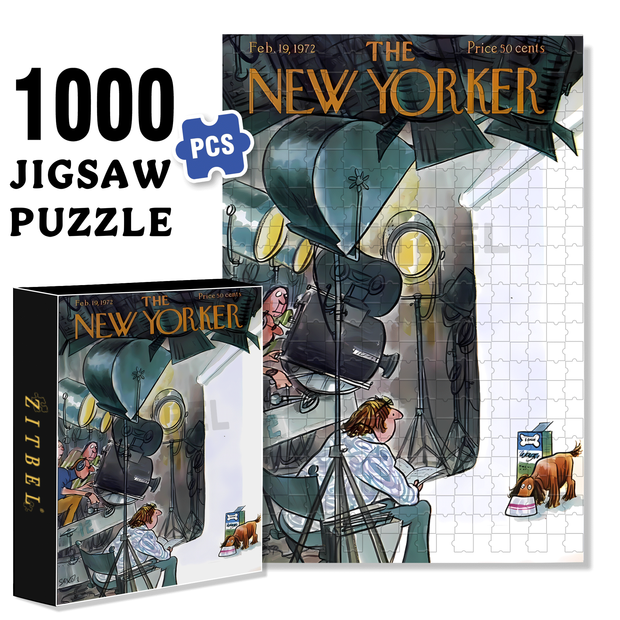 Shooting An Advertisement 500pcs/1000pcs Jigsaw Puzzle, Scratch-Resistant, Interactive Family Game & Brain-Boosting DIY Decor, Perfect for Halloween, Christmas & New Year Gifts, Family Puzzle Game