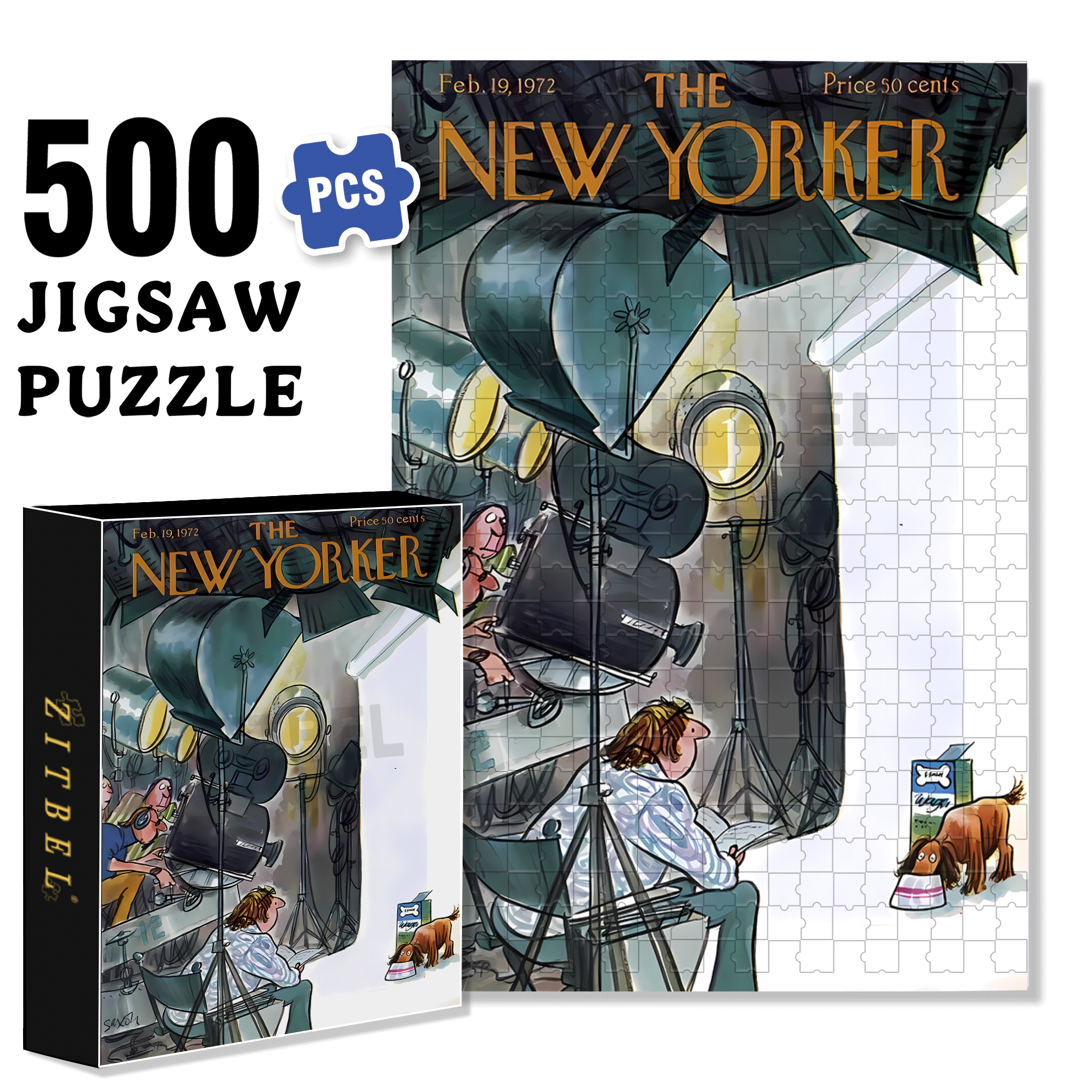 Shooting An Advertisement 500pcs/1000pcs Jigsaw Puzzle, Scratch-Resistant, Interactive Family Game & Brain-Boosting DIY Decor, Perfect for Halloween, Christmas & New Year Gifts, Family Puzzle Game