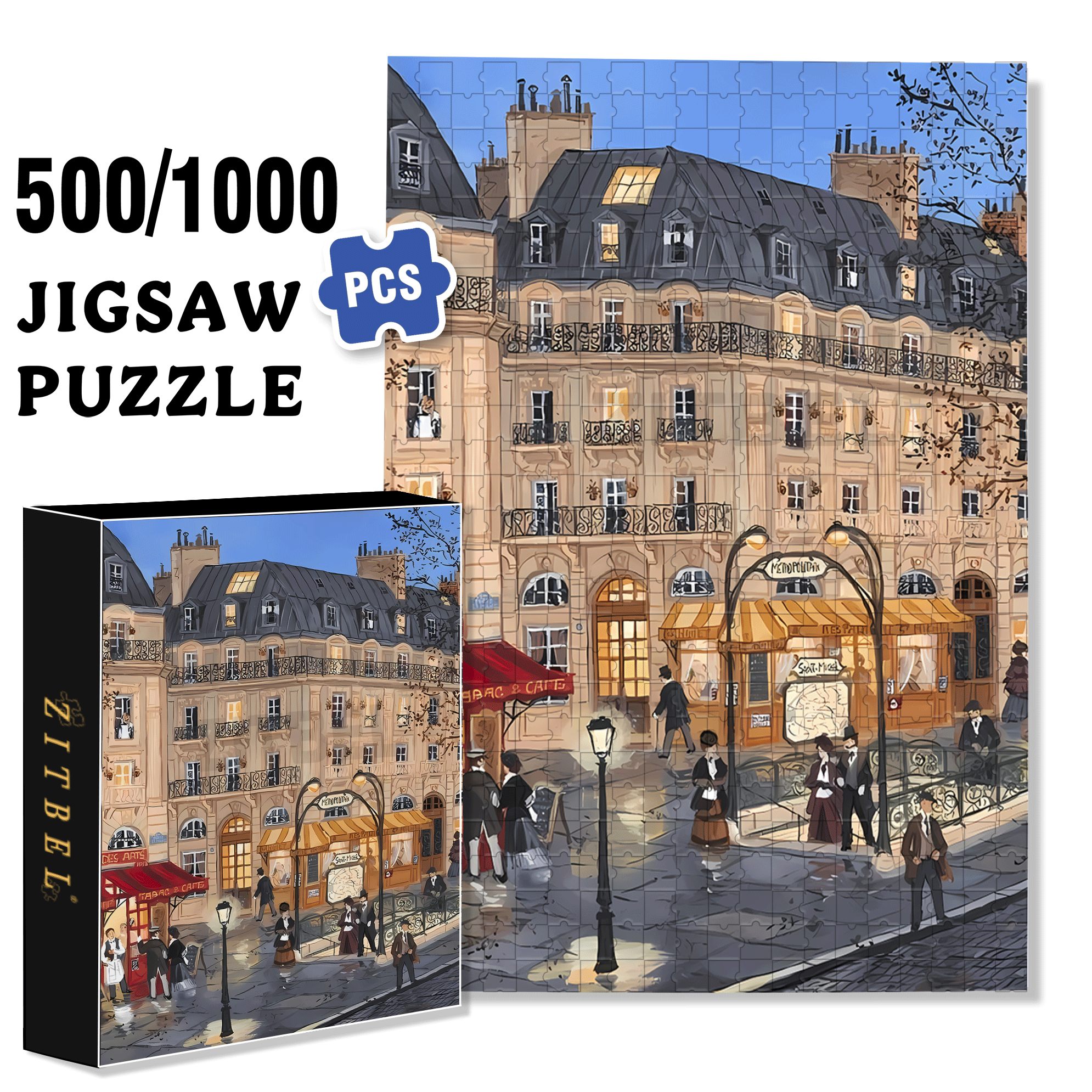Subway Entrance 500pcs/1000pcs Jigsaw Puzzle, Scratch-Resistant, Interactive Family Game & Brain-Boosting DIY Decor, Perfect for Halloween, Christmas & New Year Gifts, Family Puzzle Game