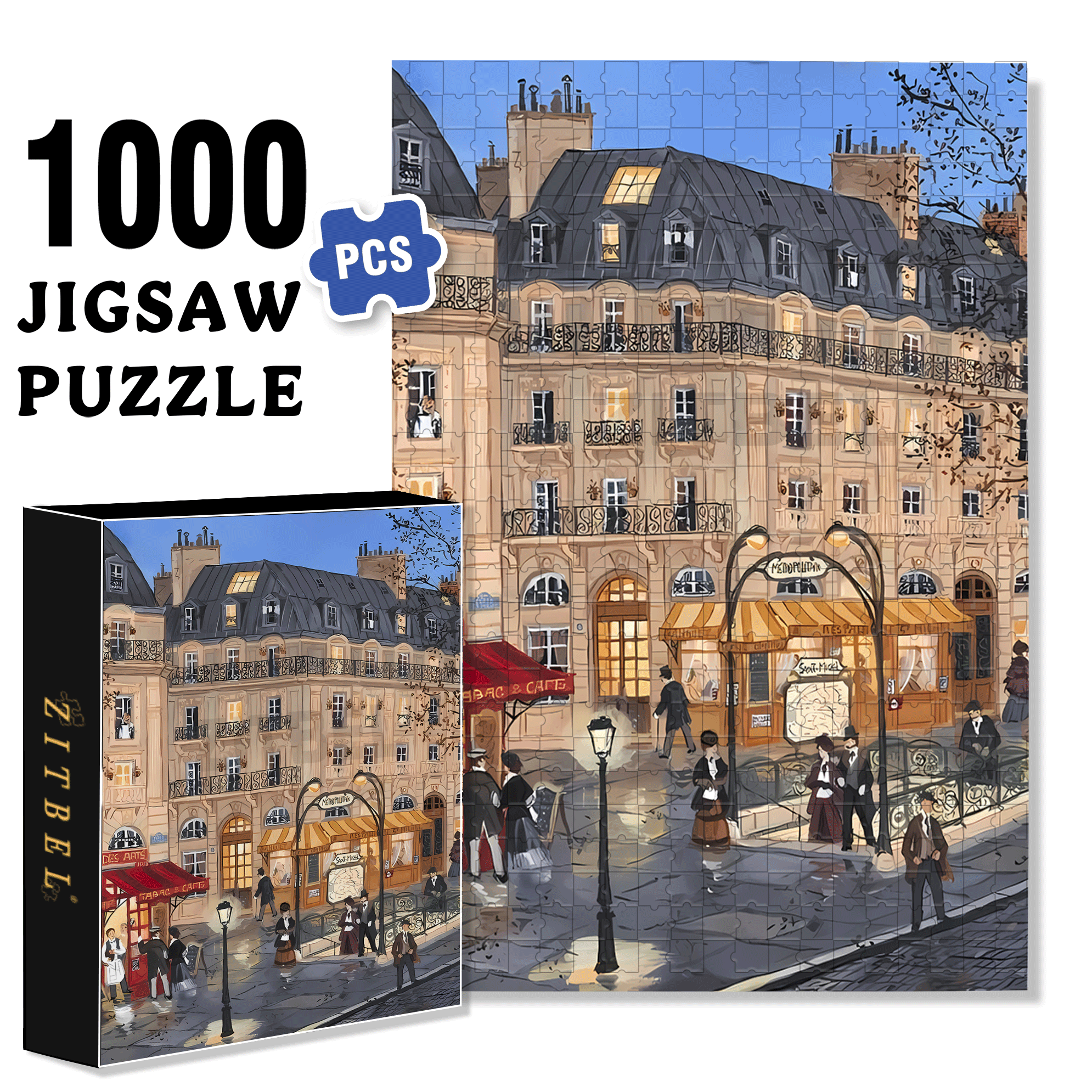 Subway Entrance 500pcs/1000pcs Jigsaw Puzzle, Scratch-Resistant, Interactive Family Game & Brain-Boosting DIY Decor, Perfect for Halloween, Christmas & New Year Gifts, Family Puzzle Game