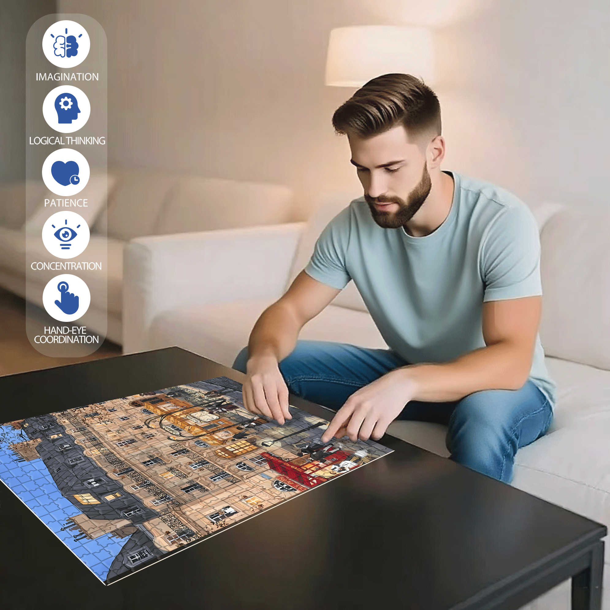 Subway Entrance 500pcs/1000pcs Jigsaw Puzzle, Scratch-Resistant, Interactive Family Game & Brain-Boosting DIY Decor, Perfect for Halloween, Christmas & New Year Gifts, Family Puzzle Game