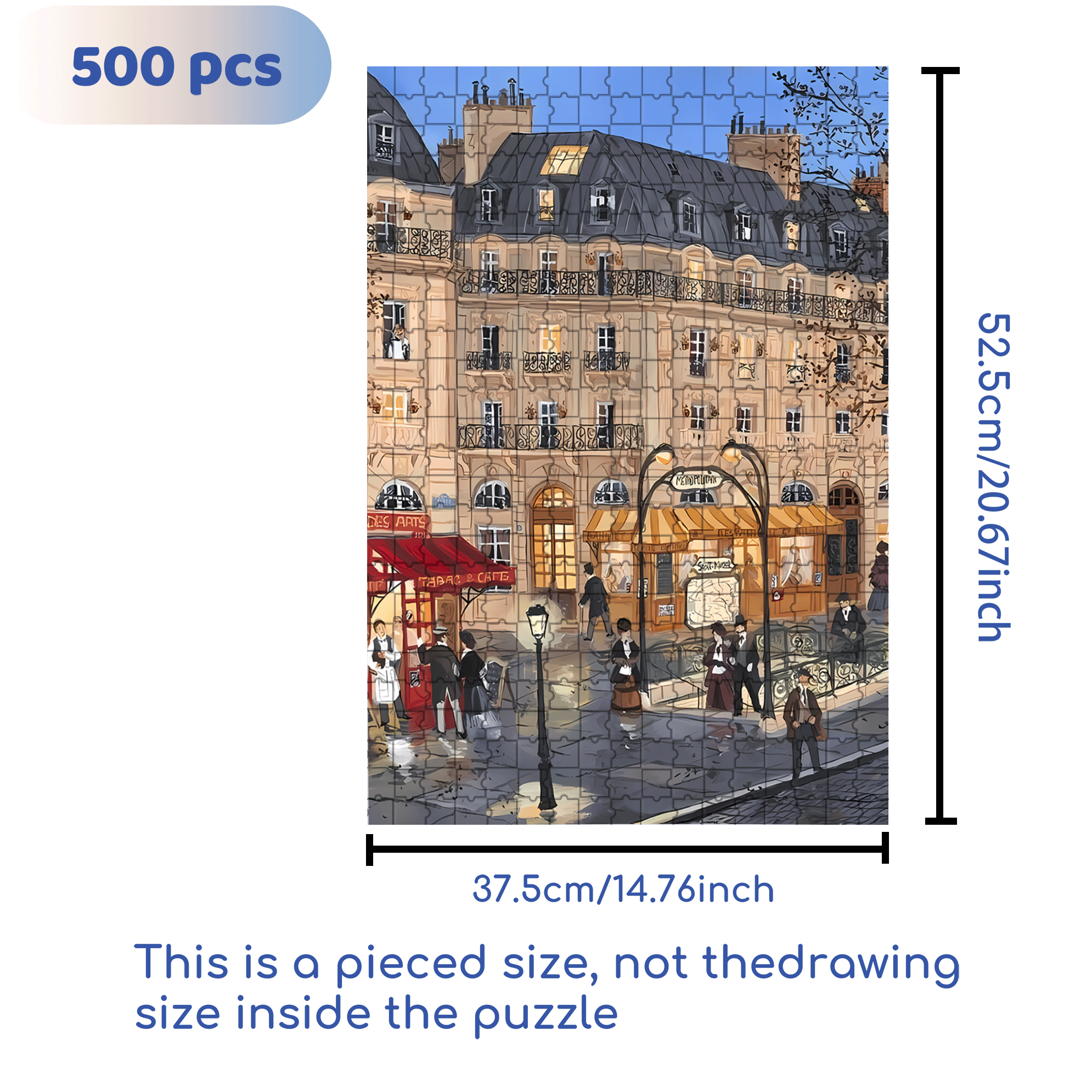 Subway Entrance 500pcs/1000pcs Jigsaw Puzzle, Scratch-Resistant, Interactive Family Game & Brain-Boosting DIY Decor, Perfect for Halloween, Christmas & New Year Gifts, Family Puzzle Game