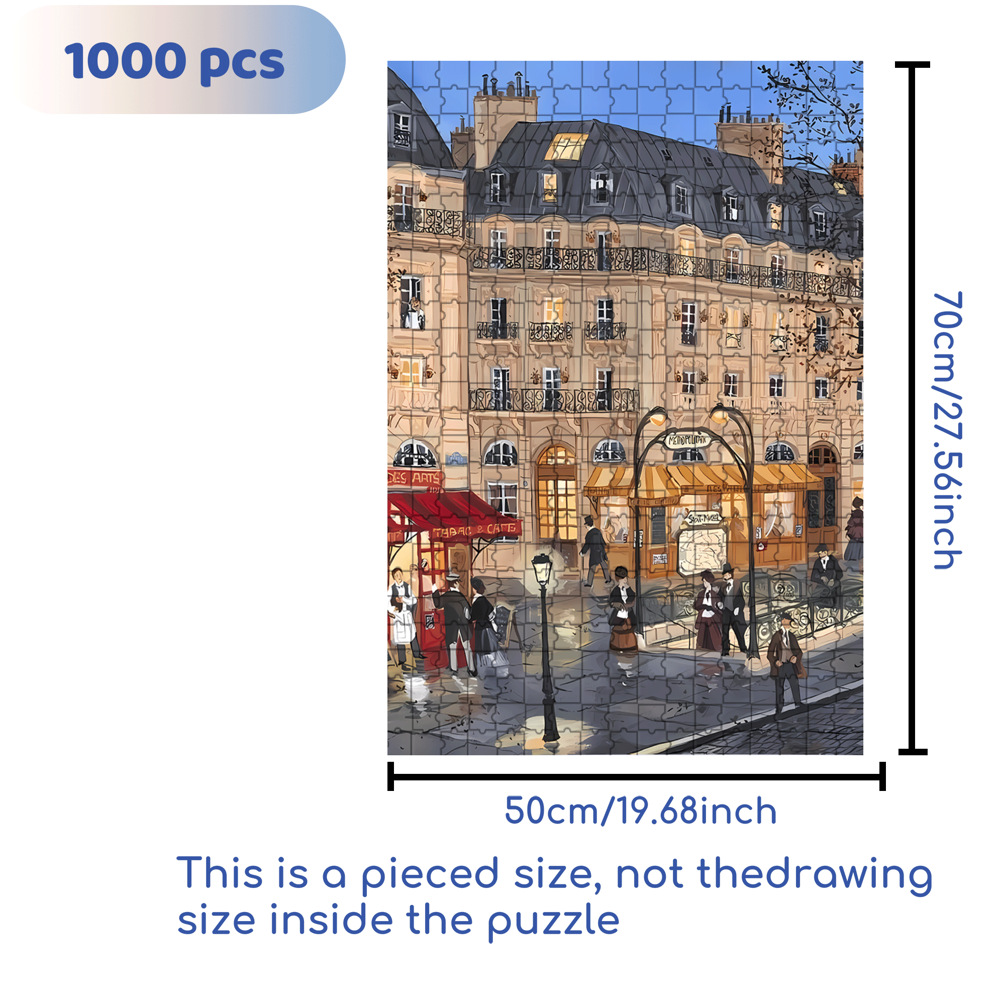 Subway Entrance 500pcs/1000pcs Jigsaw Puzzle, Scratch-Resistant, Interactive Family Game & Brain-Boosting DIY Decor, Perfect for Halloween, Christmas & New Year Gifts, Family Puzzle Game