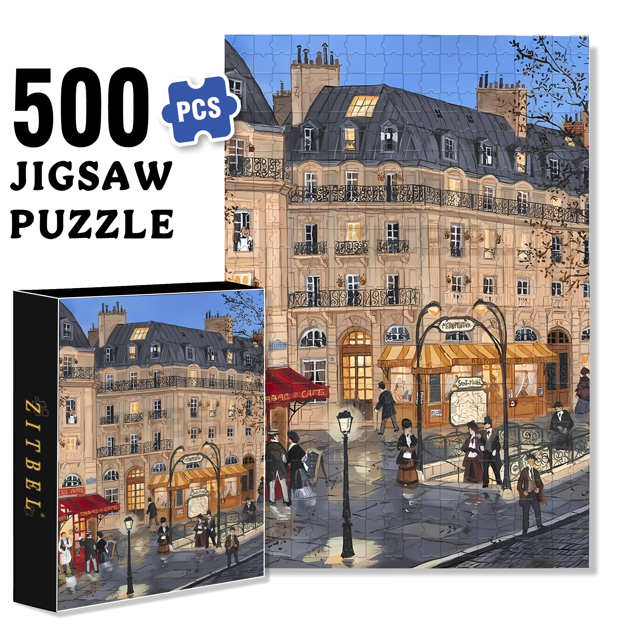 Subway Entrance 500pcs/1000pcs Jigsaw Puzzle, Scratch-Resistant, Interactive Family Game & Brain-Boosting DIY Decor, Perfect for Halloween, Christmas & New Year Gifts, Family Puzzle Game