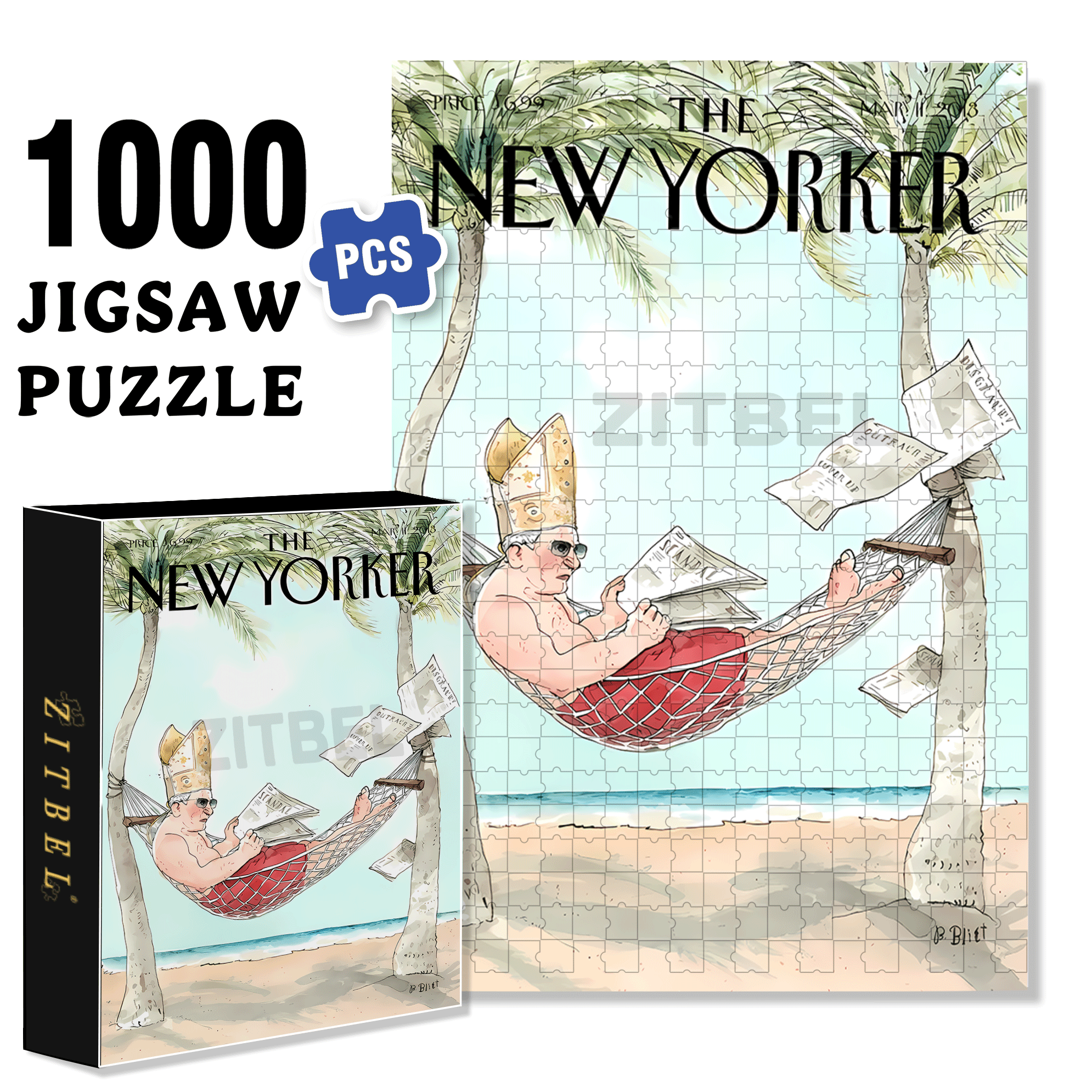 The King's Newspaper 500pcs/1000pcs Jigsaw Puzzle, Scratch-Resistant, Interactive Family Game & Brain-Boosting DIY Decor, Perfect for Halloween, Christmas & New Year Gifts, Family Puzzle Game