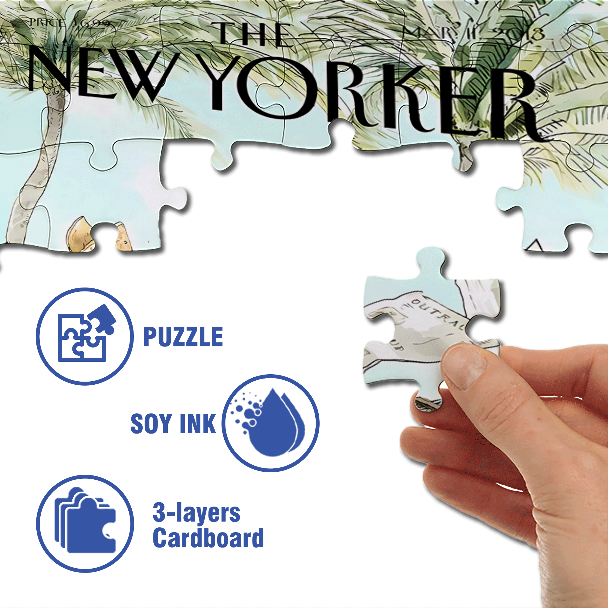 The King's Newspaper 500pcs/1000pcs Jigsaw Puzzle, Scratch-Resistant, Interactive Family Game & Brain-Boosting DIY Decor, Perfect for Halloween, Christmas & New Year Gifts, Family Puzzle Game