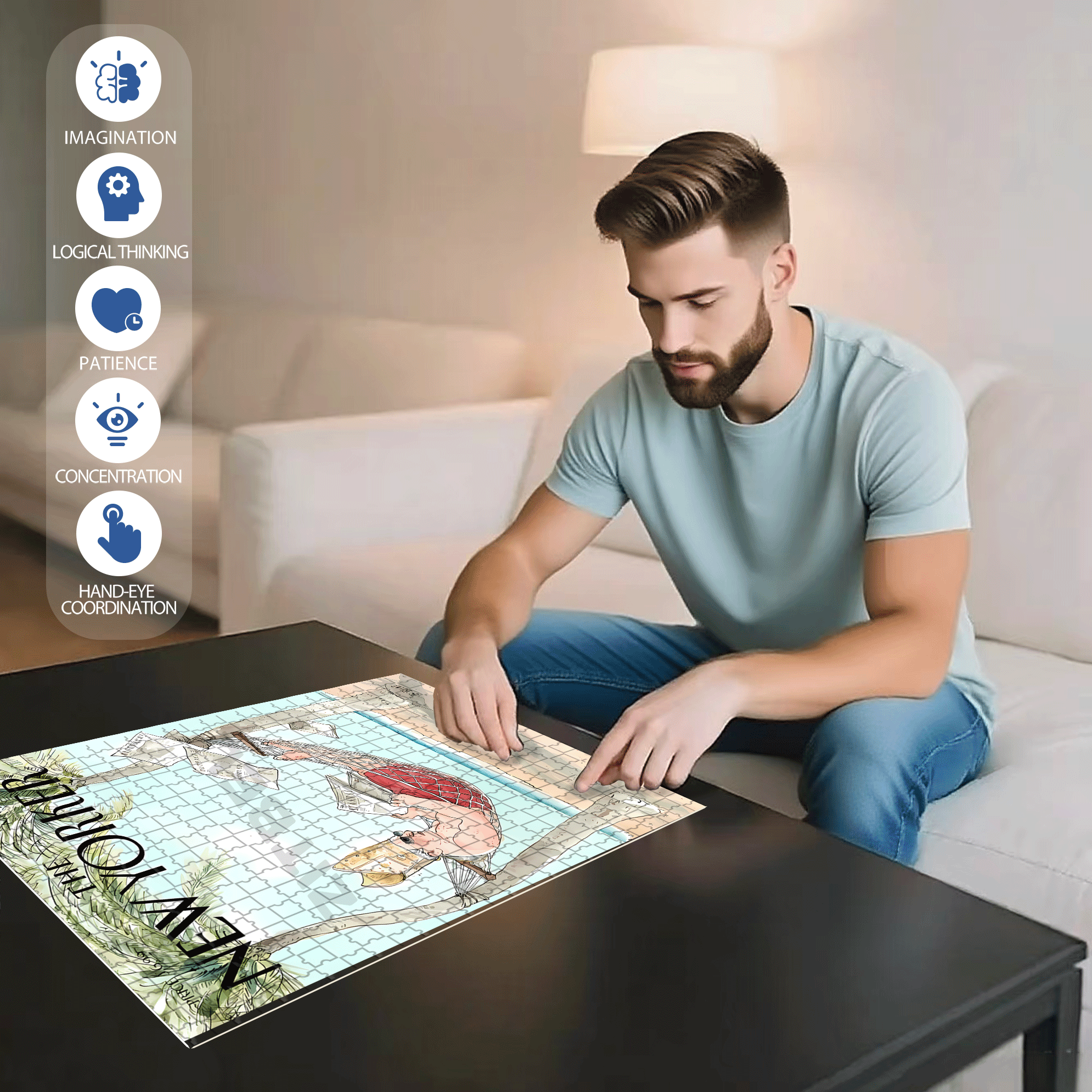 The King's Newspaper 500pcs/1000pcs Jigsaw Puzzle, Scratch-Resistant, Interactive Family Game & Brain-Boosting DIY Decor, Perfect for Halloween, Christmas & New Year Gifts, Family Puzzle Game