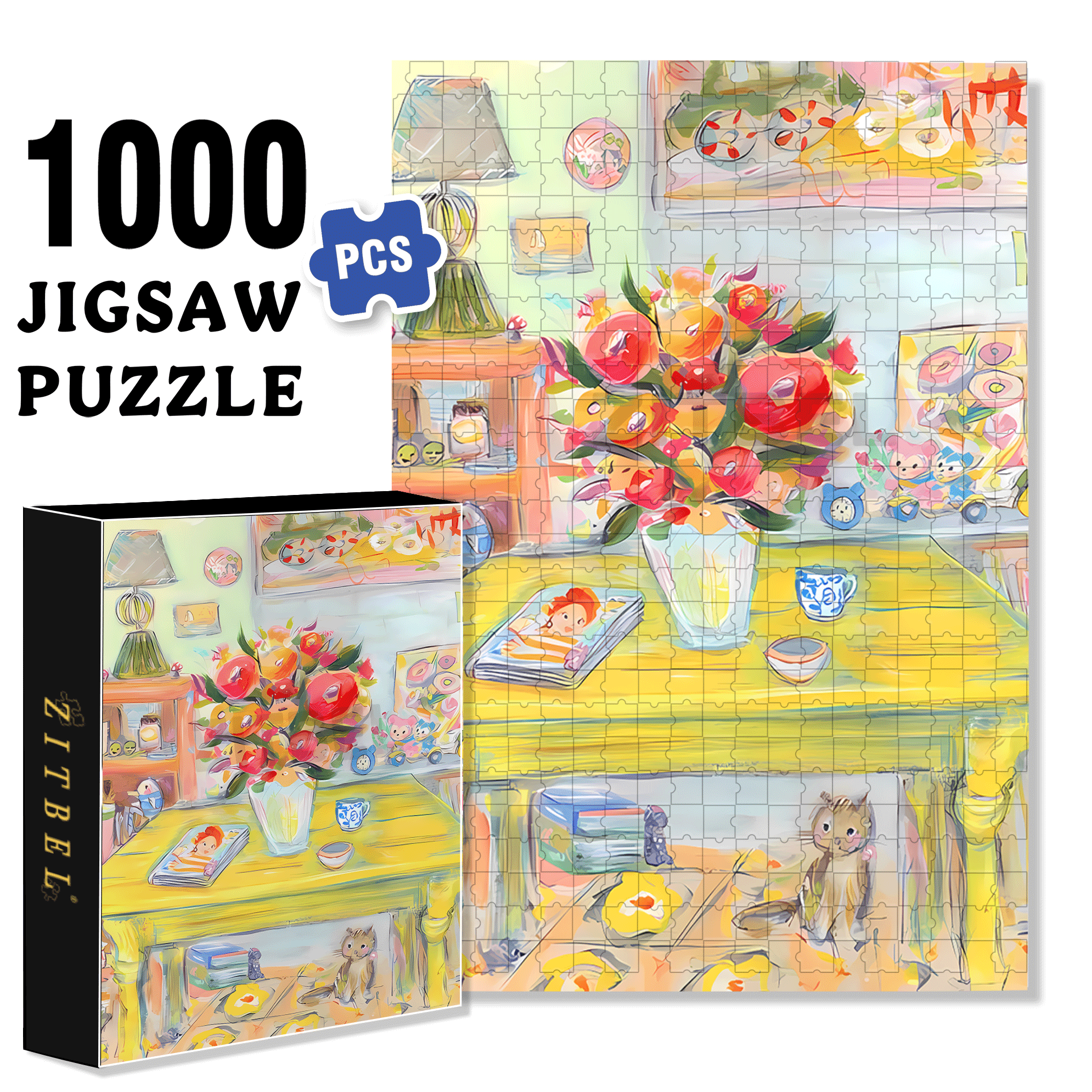 Today At Home 500pcs/1000pcs Jigsaw Puzzle, Scratch-Resistant, Interactive Family Game & Brain-Boosting DIY Decor, Perfect for Halloween, Christmas & New Year Gifts, Family Puzzle Game
