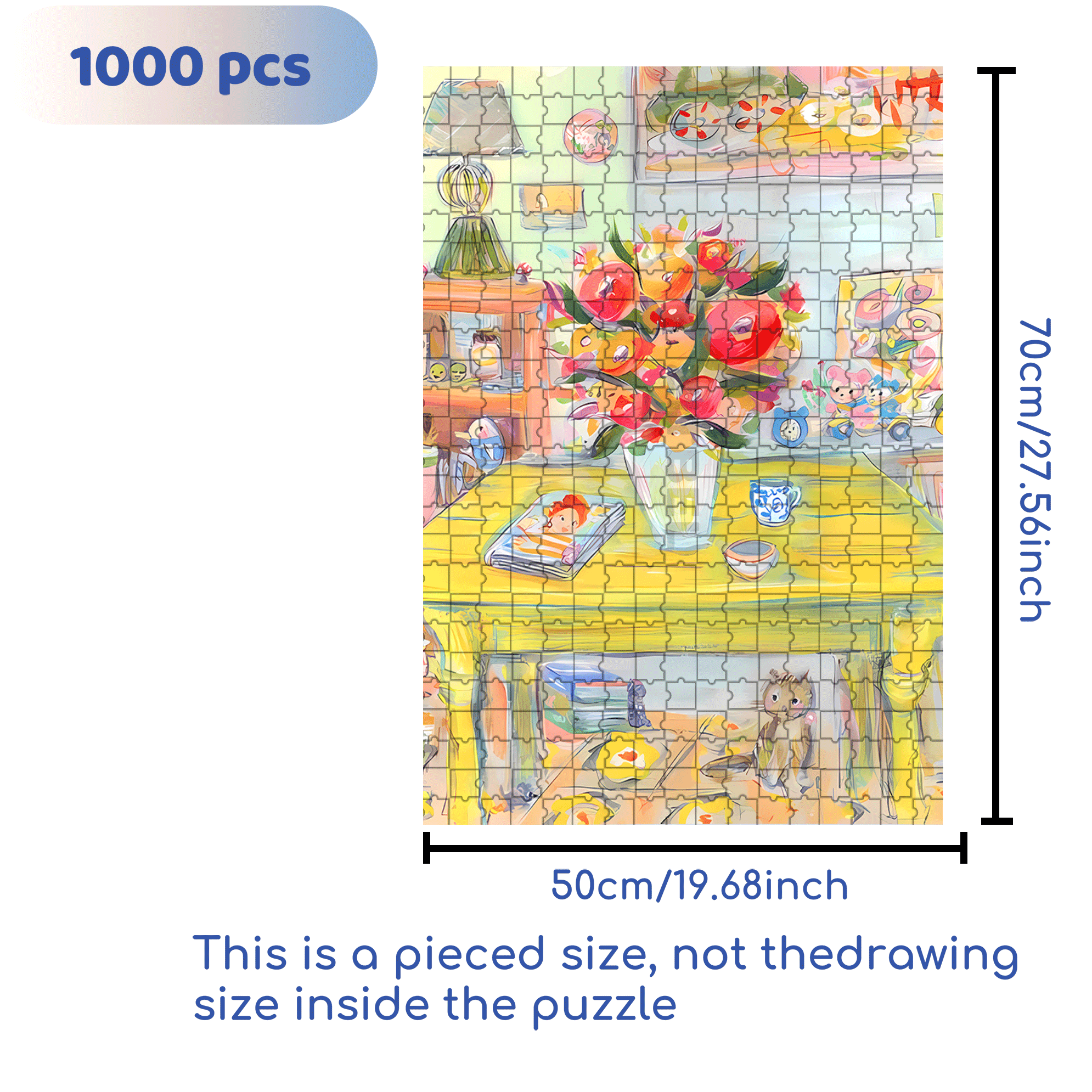 Today At Home 500pcs/1000pcs Jigsaw Puzzle, Scratch-Resistant, Interactive Family Game & Brain-Boosting DIY Decor, Perfect for Halloween, Christmas & New Year Gifts, Family Puzzle Game