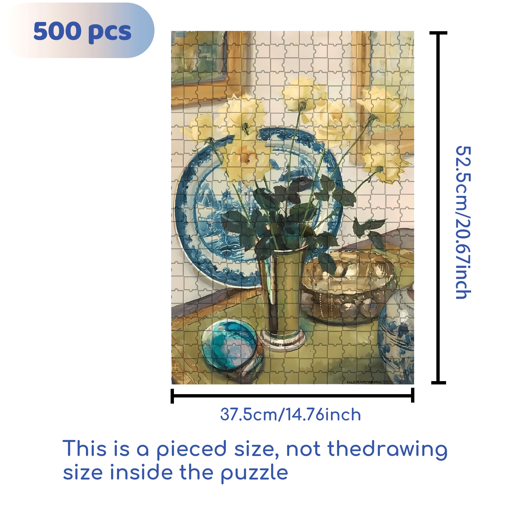 White Pointed Rose 500pcs/1000pcs Jigsaw Puzzle, Scratch-Resistant, Interactive Family Game & Brain-Boosting DIY Decor, Perfect for Halloween, Christmas & New Year Gifts, Family Puzzle Game