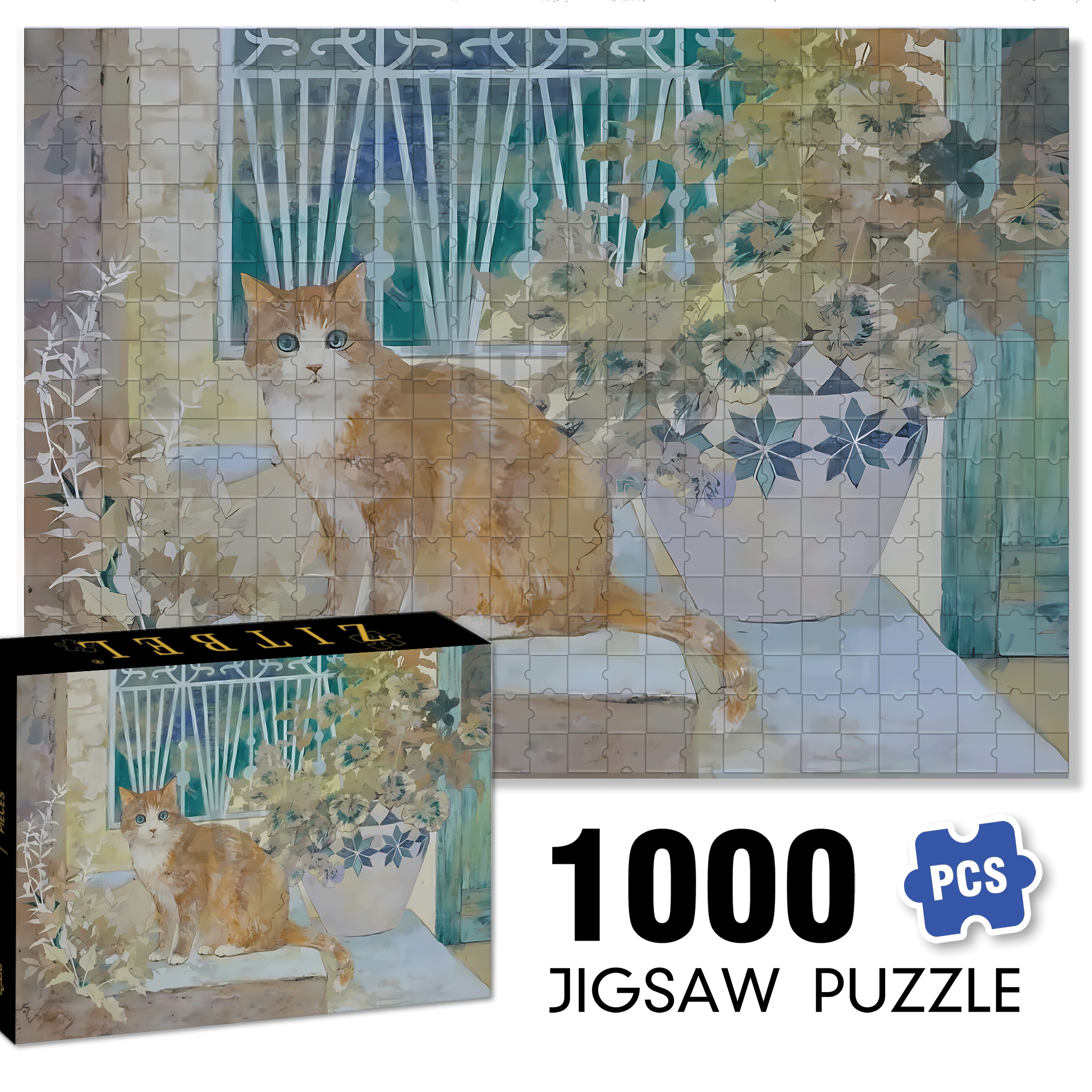 A Look Of Surprise 500pcs/1000pcs Jigsaw Puzzle, Scratch-Resistant, Interactive Family Game & Brain-Boosting DIY Decor, Perfect for Halloween, Christmas & New Year Gifts, Family Puzzle Game