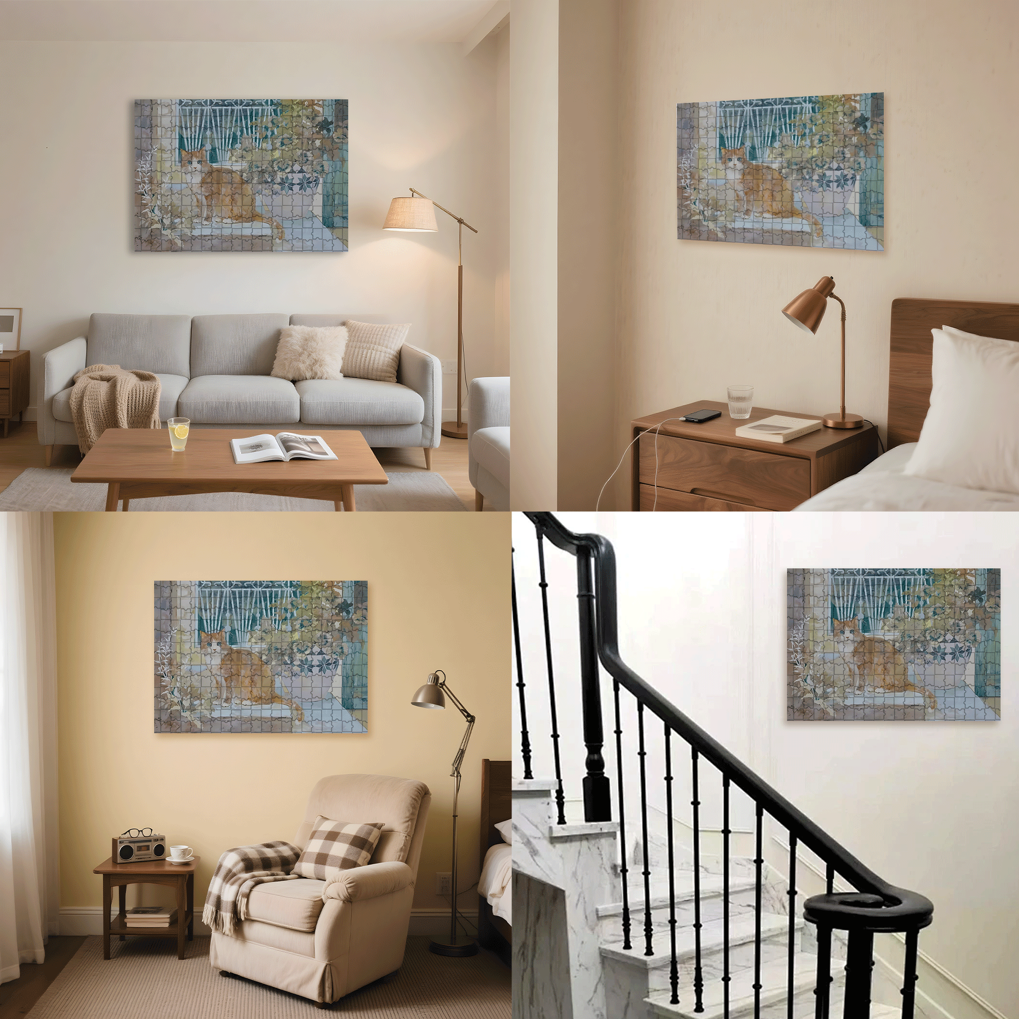 A Look Of Surprise 500pcs/1000pcs Jigsaw Puzzle, Scratch-Resistant, Interactive Family Game & Brain-Boosting DIY Decor, Perfect for Halloween, Christmas & New Year Gifts, Family Puzzle Game