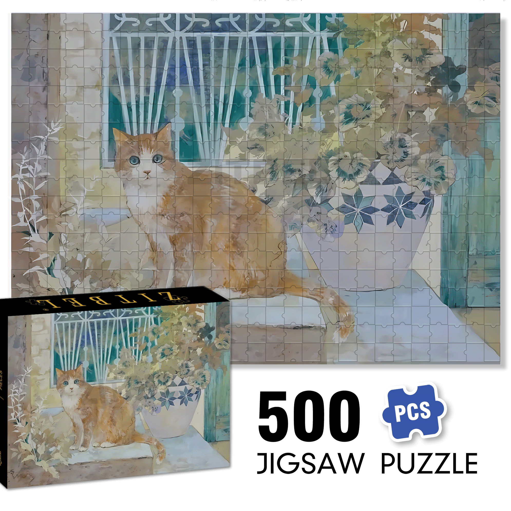 A Look Of Surprise 500pcs/1000pcs Jigsaw Puzzle, Scratch-Resistant, Interactive Family Game & Brain-Boosting DIY Decor, Perfect for Halloween, Christmas & New Year Gifts, Family Puzzle Game