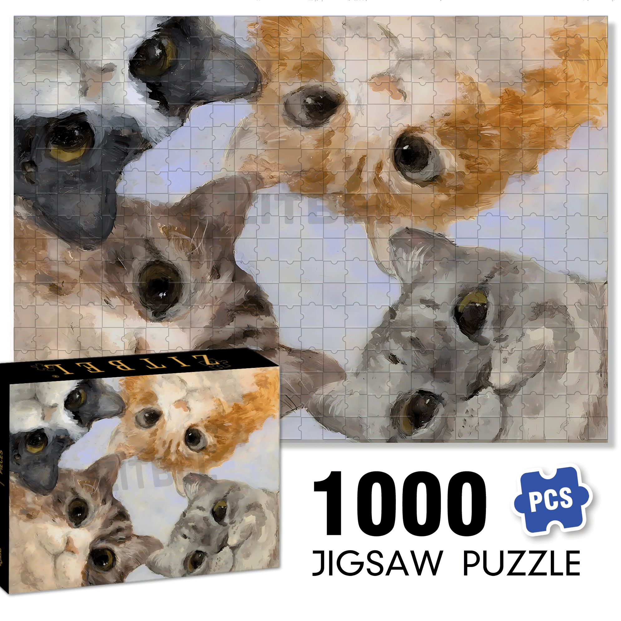 Attention 500pcs/1000pcs Jigsaw Puzzle, Scratch-Resistant, Interactive Family Game & Brain-Boosting DIY Decor, Perfect for Halloween, Christmas & New Year Gifts, Family Puzzle Game