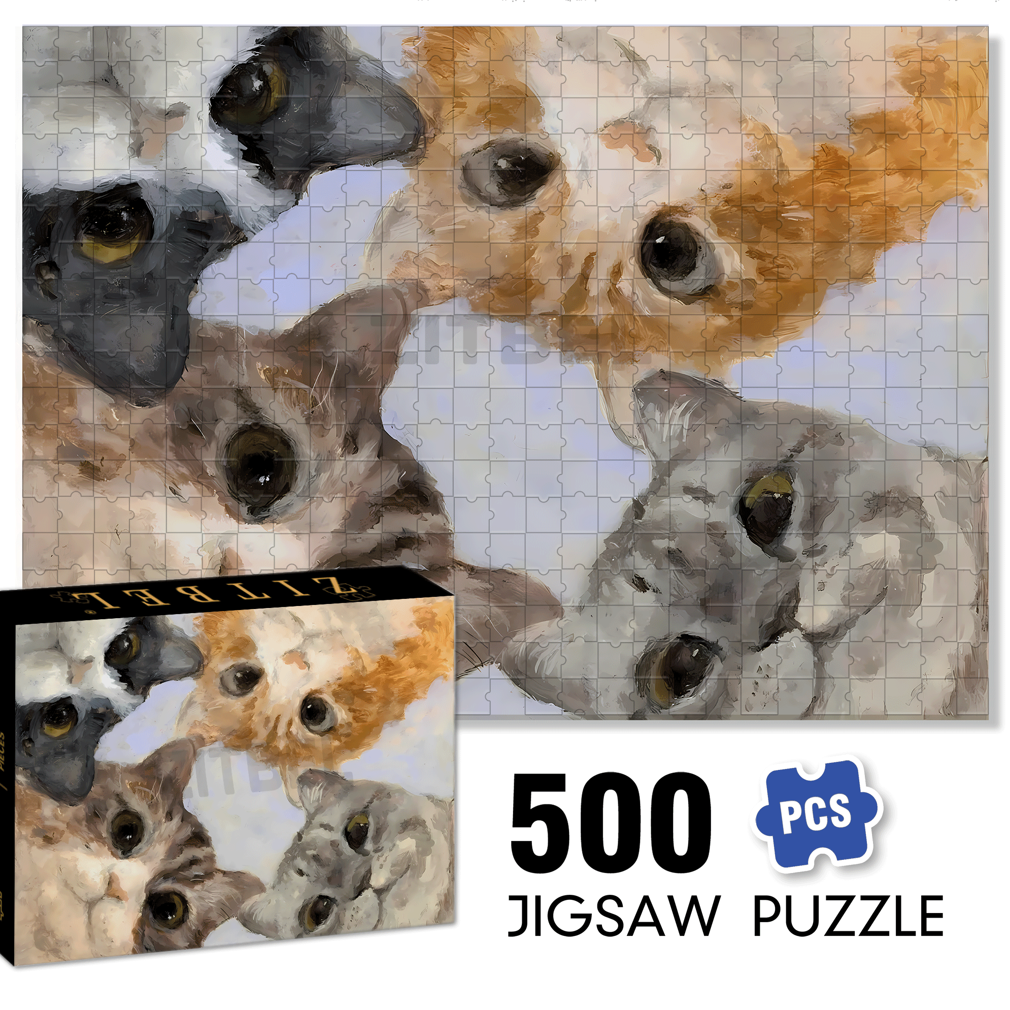 Attention 500pcs/1000pcs Jigsaw Puzzle, Scratch-Resistant, Interactive Family Game & Brain-Boosting DIY Decor, Perfect for Halloween, Christmas & New Year Gifts, Family Puzzle Game
