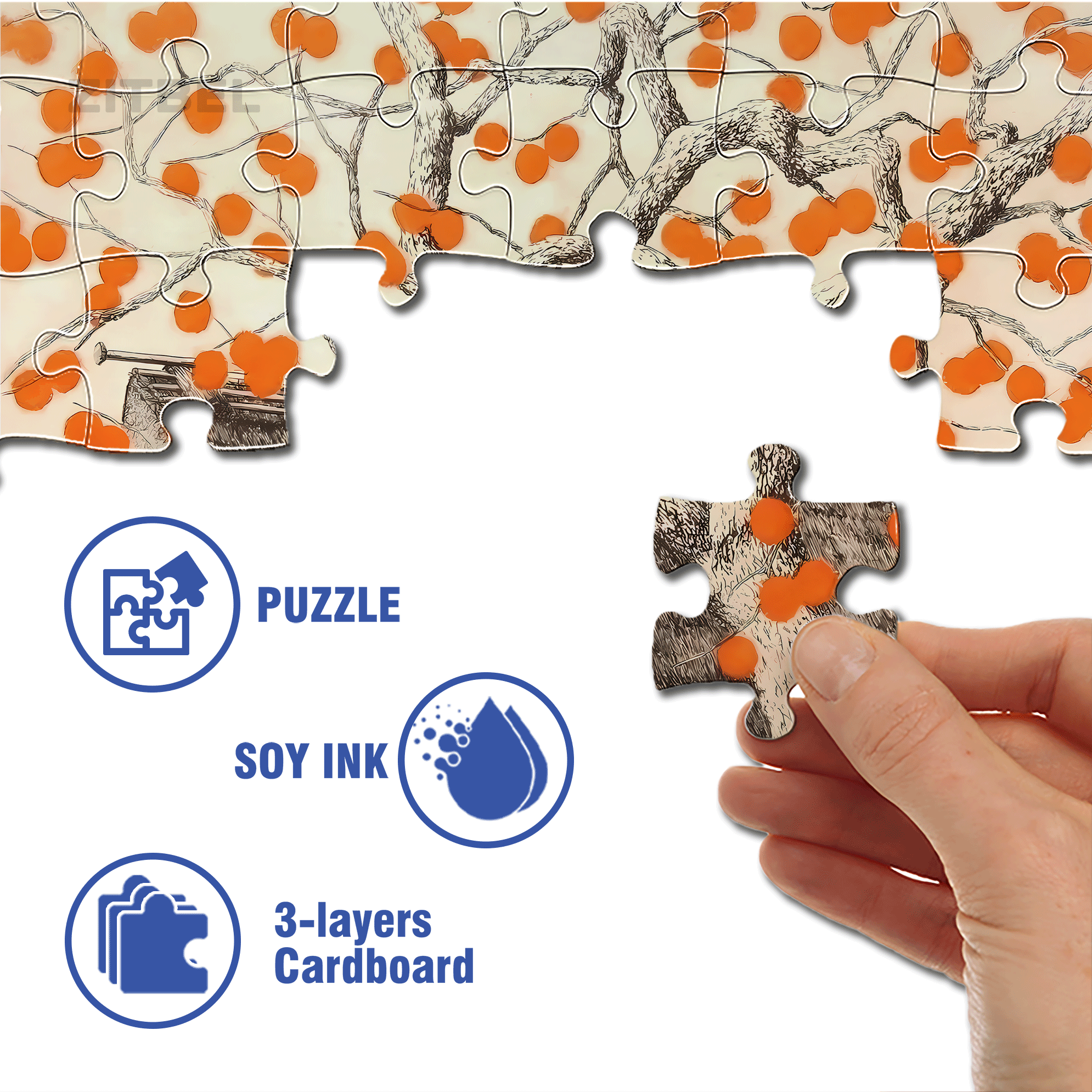 Autumn Fruits 500pcs/1000pcs Jigsaw Puzzle, Scratch-Resistant, Interactive Family Game & Brain-Boosting DIY Decor, Perfect for Halloween, Christmas & New Year Gifts, Family Puzzle Game