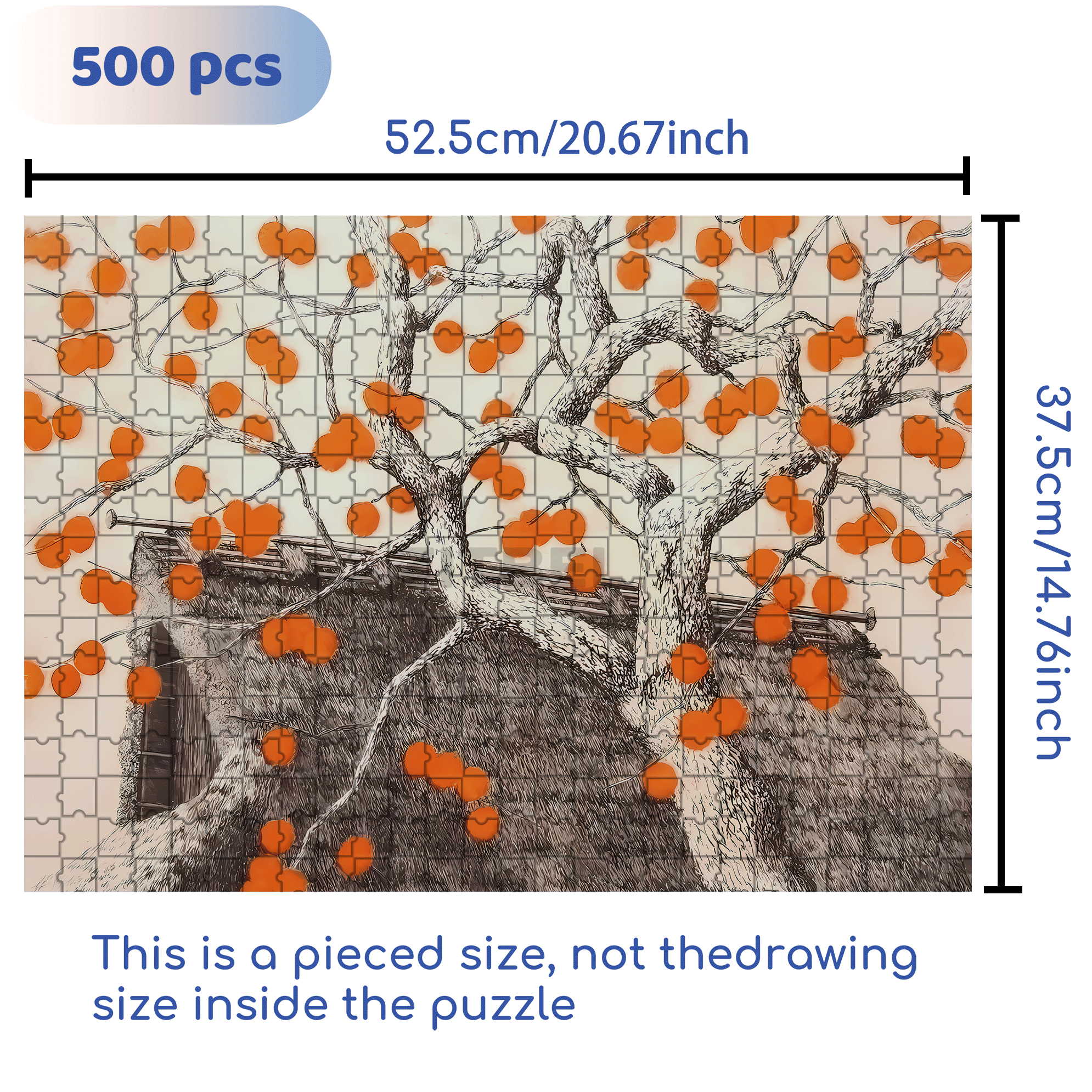 Autumn Fruits 500pcs/1000pcs Jigsaw Puzzle, Scratch-Resistant, Interactive Family Game & Brain-Boosting DIY Decor, Perfect for Halloween, Christmas & New Year Gifts, Family Puzzle Game