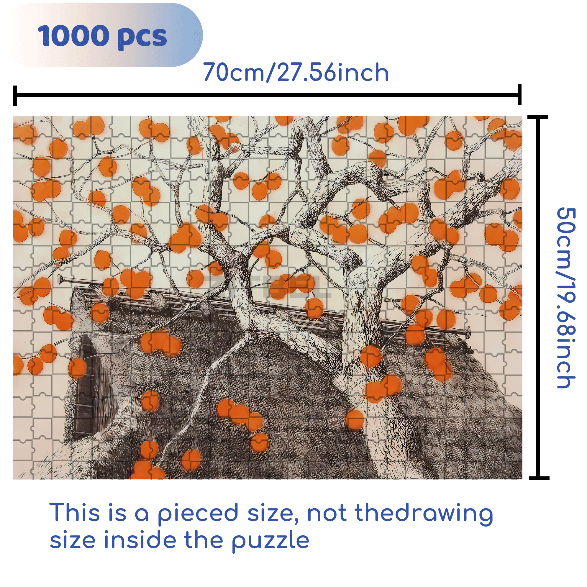 Autumn Fruits 500pcs/1000pcs Jigsaw Puzzle, Scratch-Resistant, Interactive Family Game & Brain-Boosting DIY Decor, Perfect for Halloween, Christmas & New Year Gifts, Family Puzzle Game